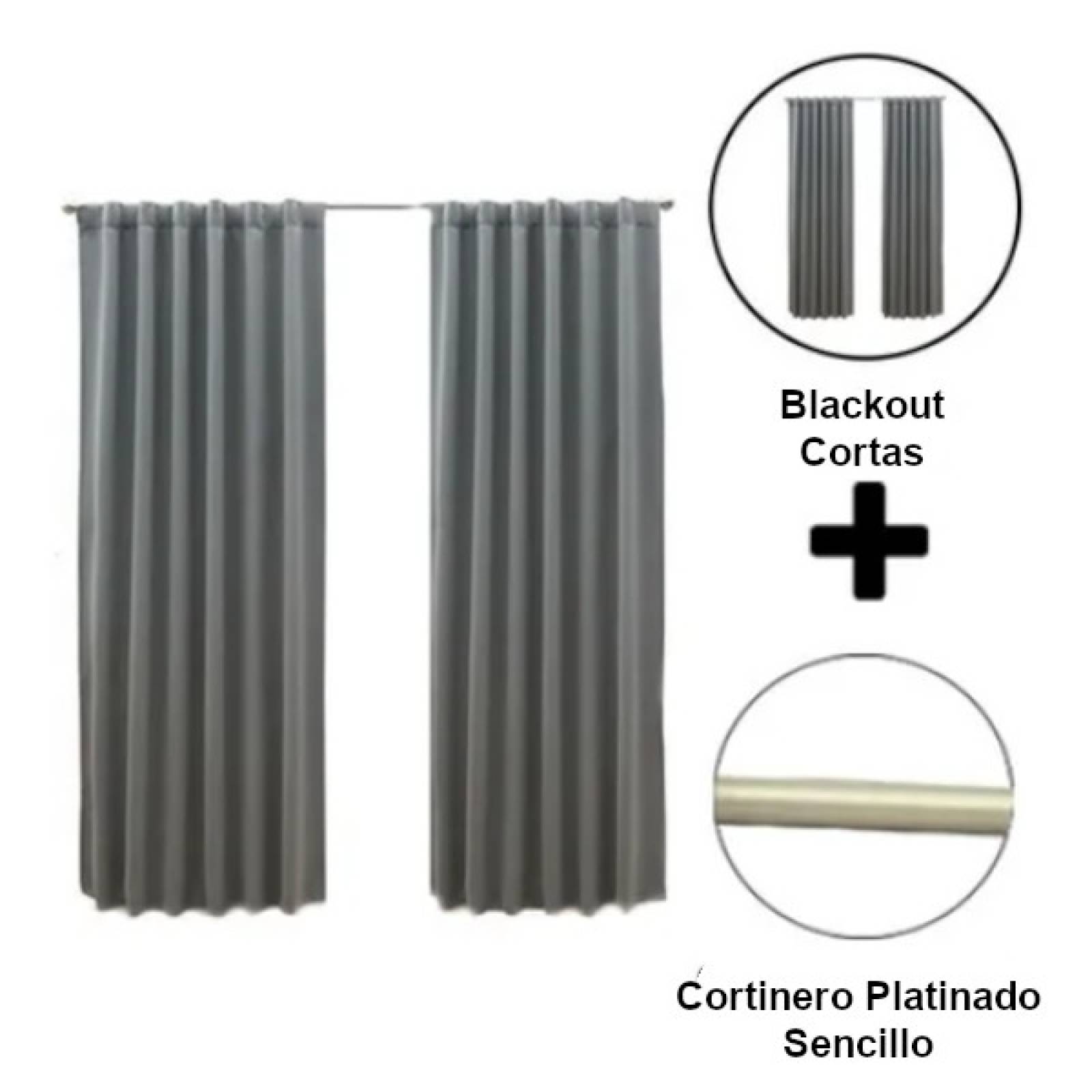 Set De Cortinas Para Recámara | Cortinas Blackout Grises + Cortinero
