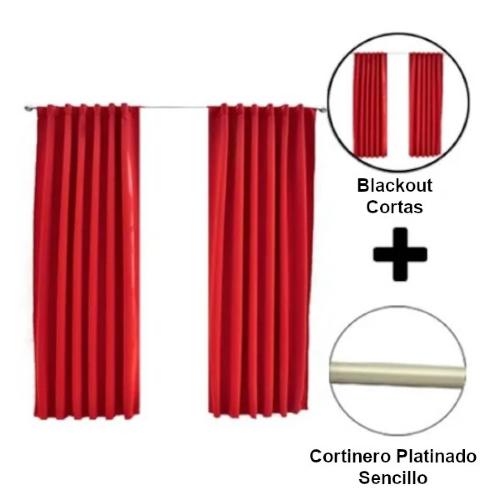 Set De Cortinas Para Recámara | Cortinas Blackout Rojas + Cortinero