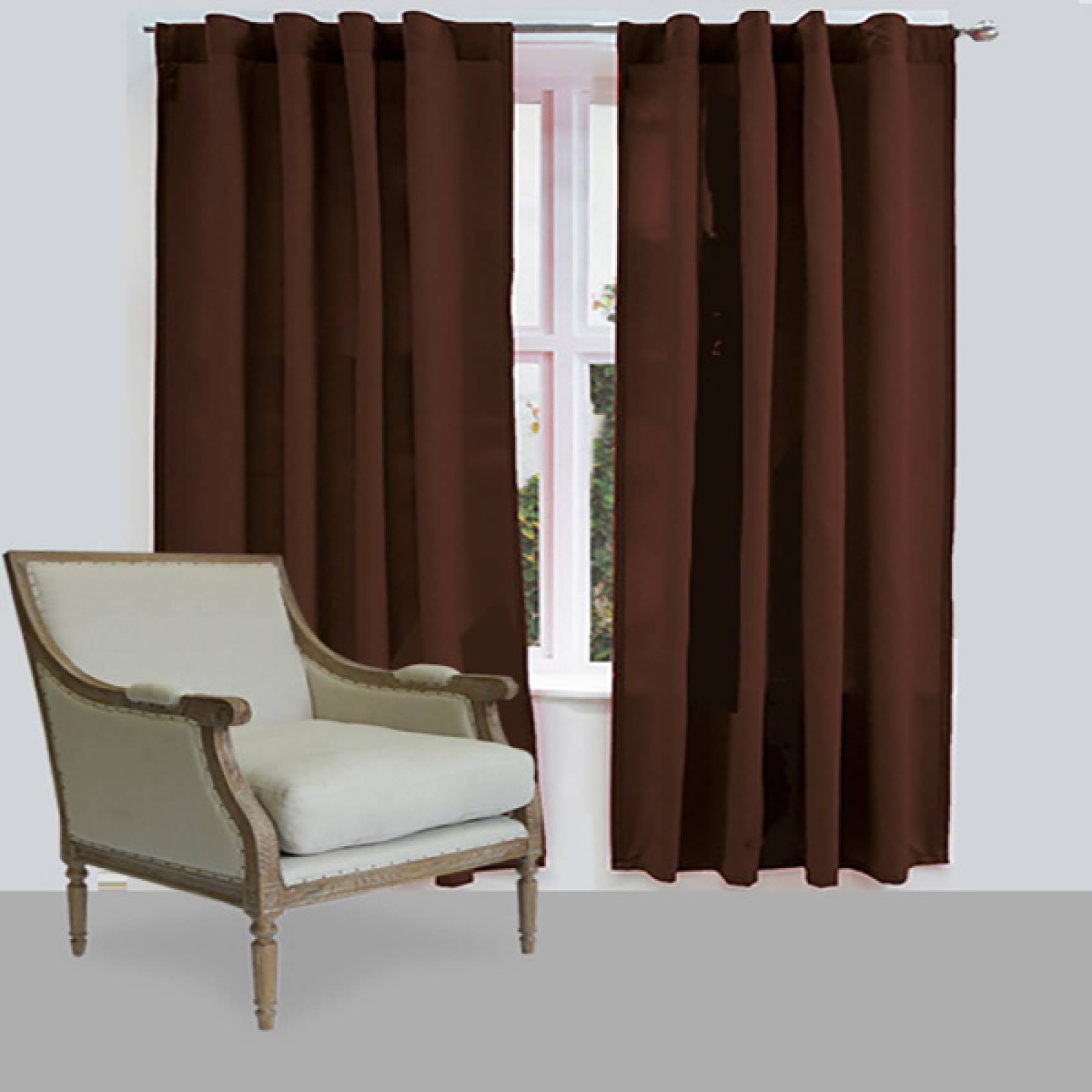 Set De Cortinas Para Sala | Cortinas Blackout Cafés + Cortinero