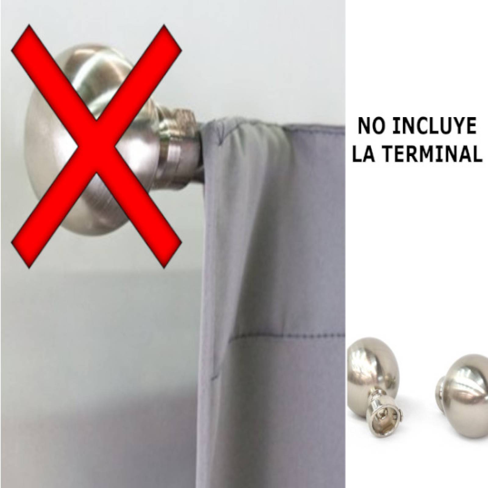 Cortinero Ajustable Sencillo | Cortinero Moderno | Color Plateado | De 1.00 m a 1.80 m