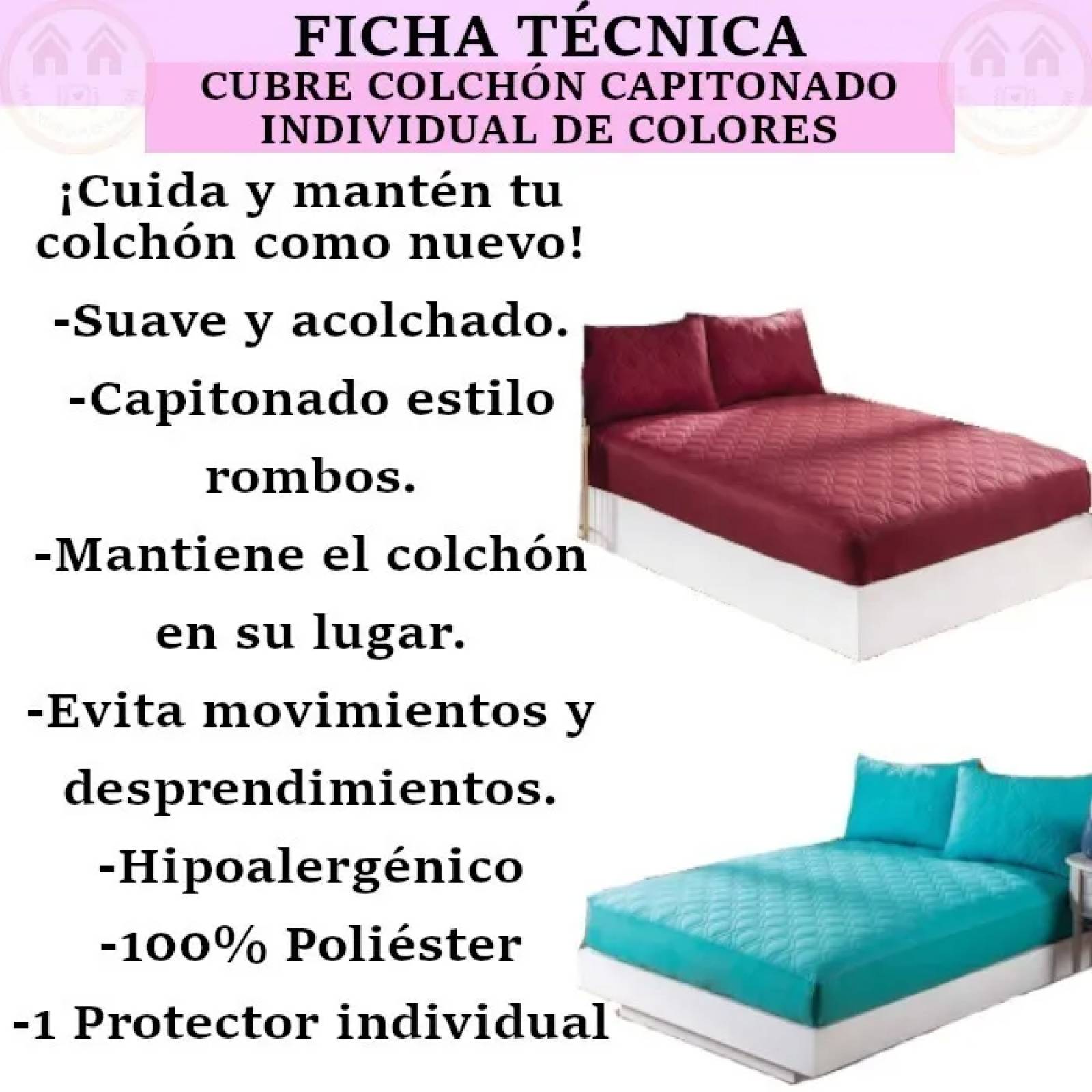 Cubre Colchón Matrimonial Café | Colchoneta Ligera