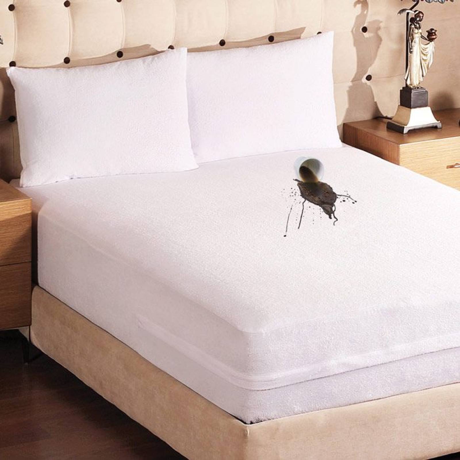 DESC Protector de Colchón Matrimonial Doble Cara | Cubre colchón Impermeable y Antibacterial