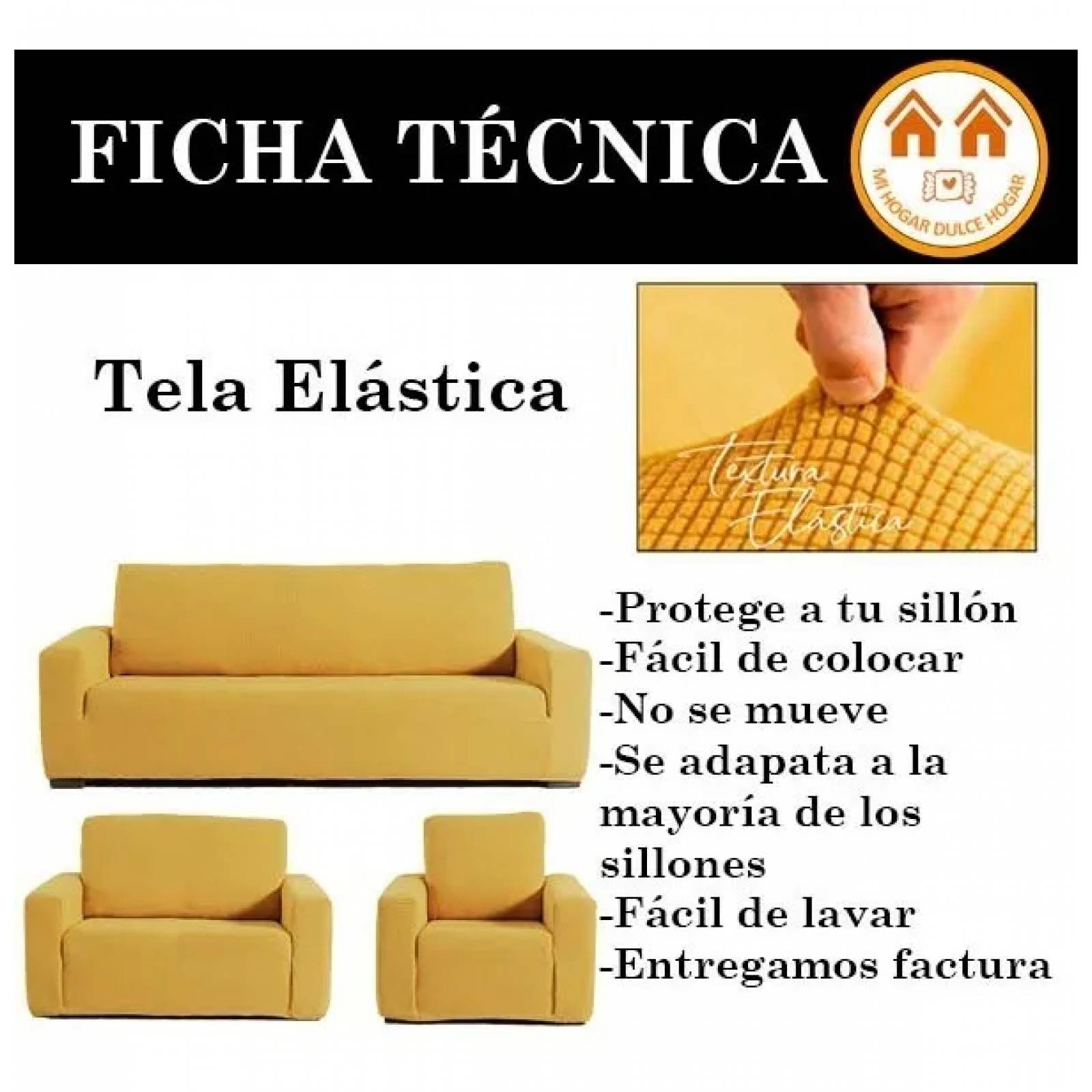 DESC Cubresalas Amarillo | Fundas Elásticas | Set Completo