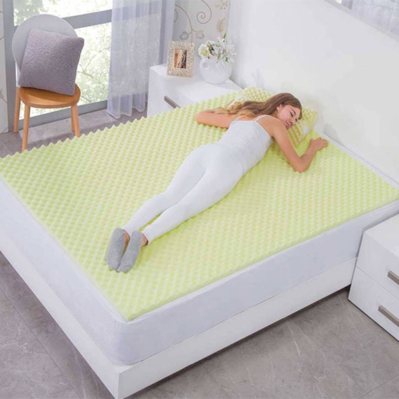 Sobrecolchón Individual | Colchoneta | Cubre colchón de Espuma