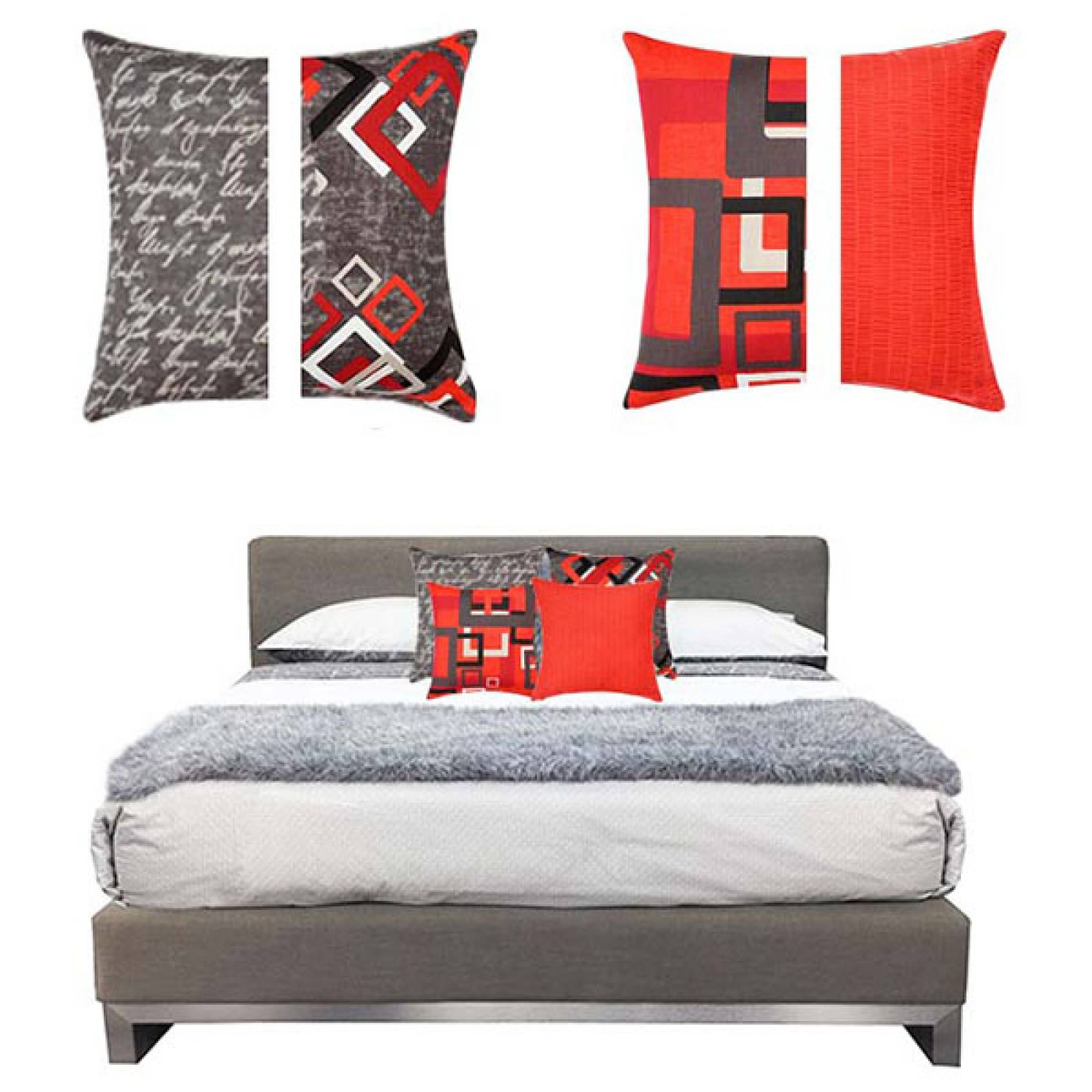 Set De Cojines Decorativos Para Cama | Doble Vista | 2 Pzas