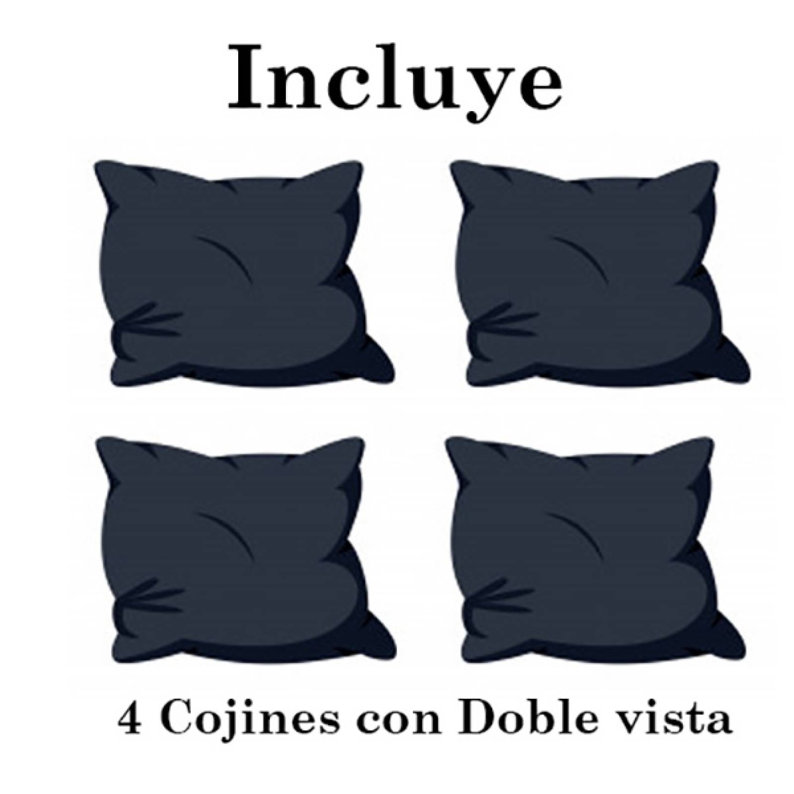 Set De Cojines Decorativos Para Sala | Doble Vista | 4 Pzas