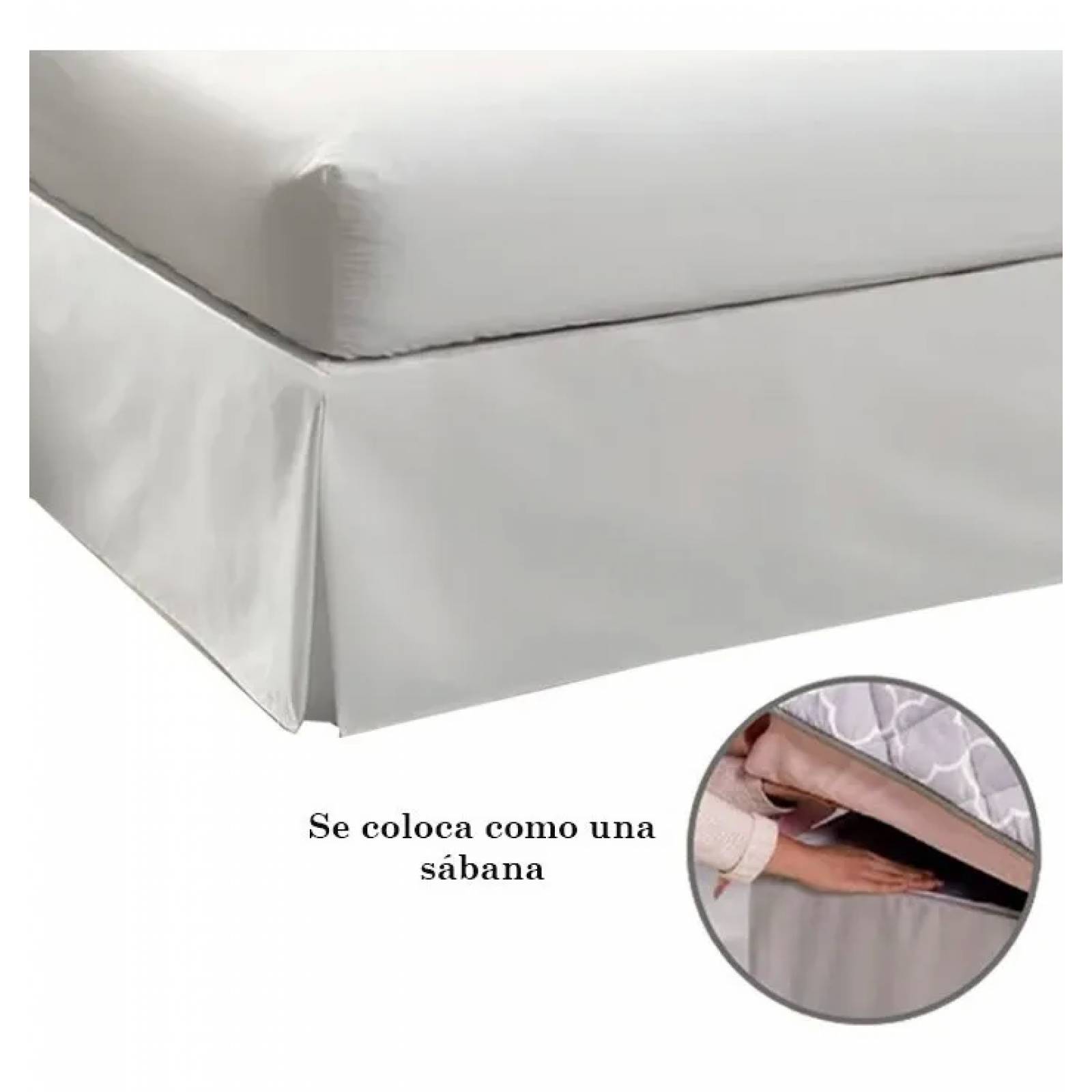 Rodapie De Cama Matrimonial Blanco Concord | Faldón Para Colchón