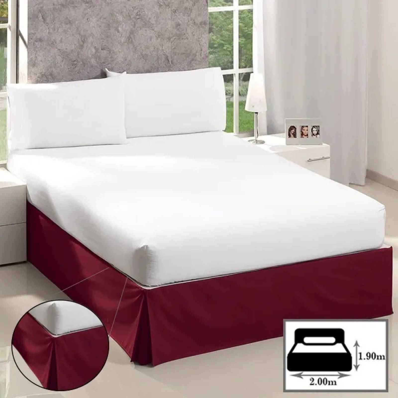 DESCONTINUADO Rodapie De Cama King Vino Concord | Faldón Para Colchón