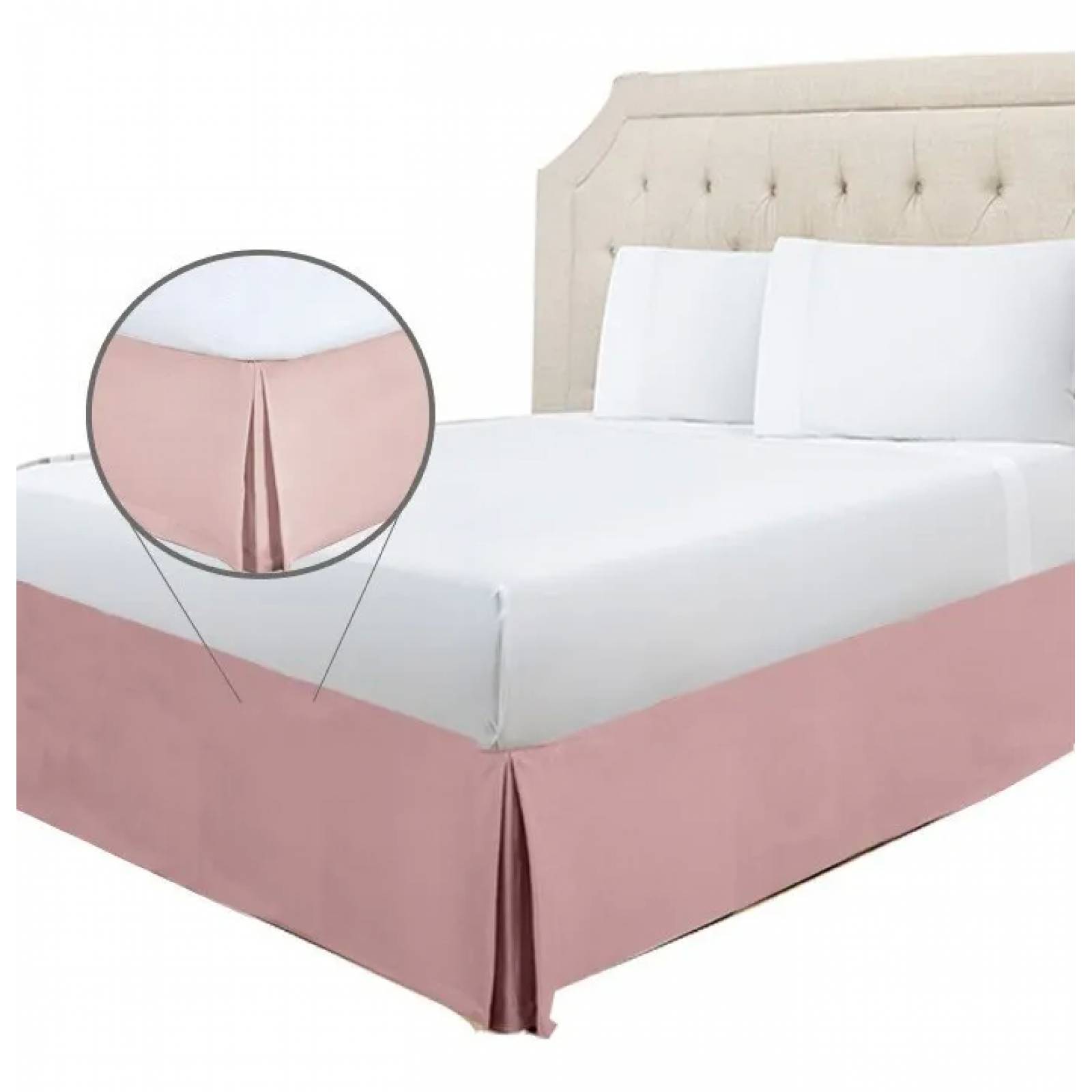 Rodapie De Cama Individual Rosa Vianney | Faldón Para Colchón