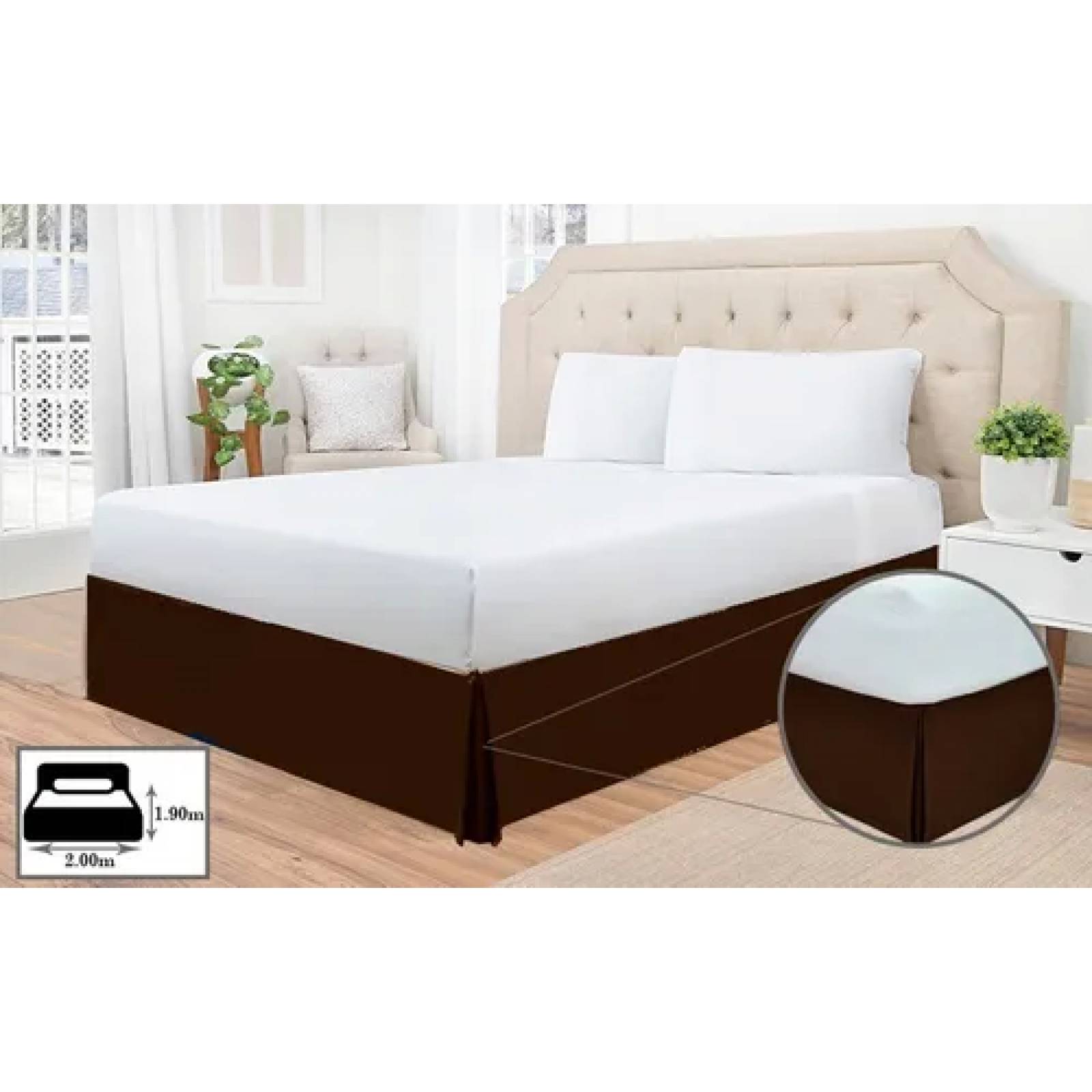 Rodapie De Cama King Café Vianney | Faldón Para Colchón