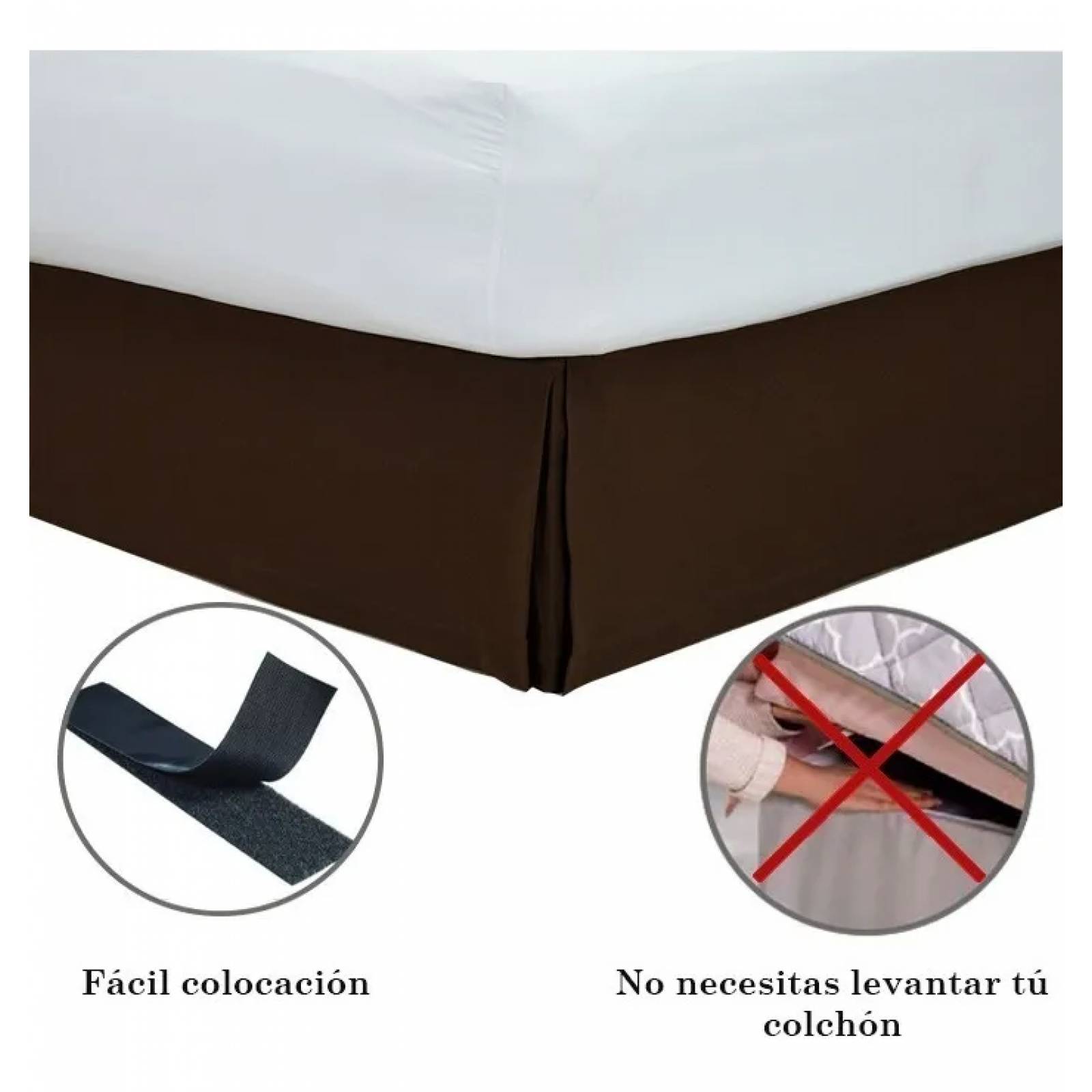 Rodapie De Cama King Café Vianney | Faldón Para Colchón