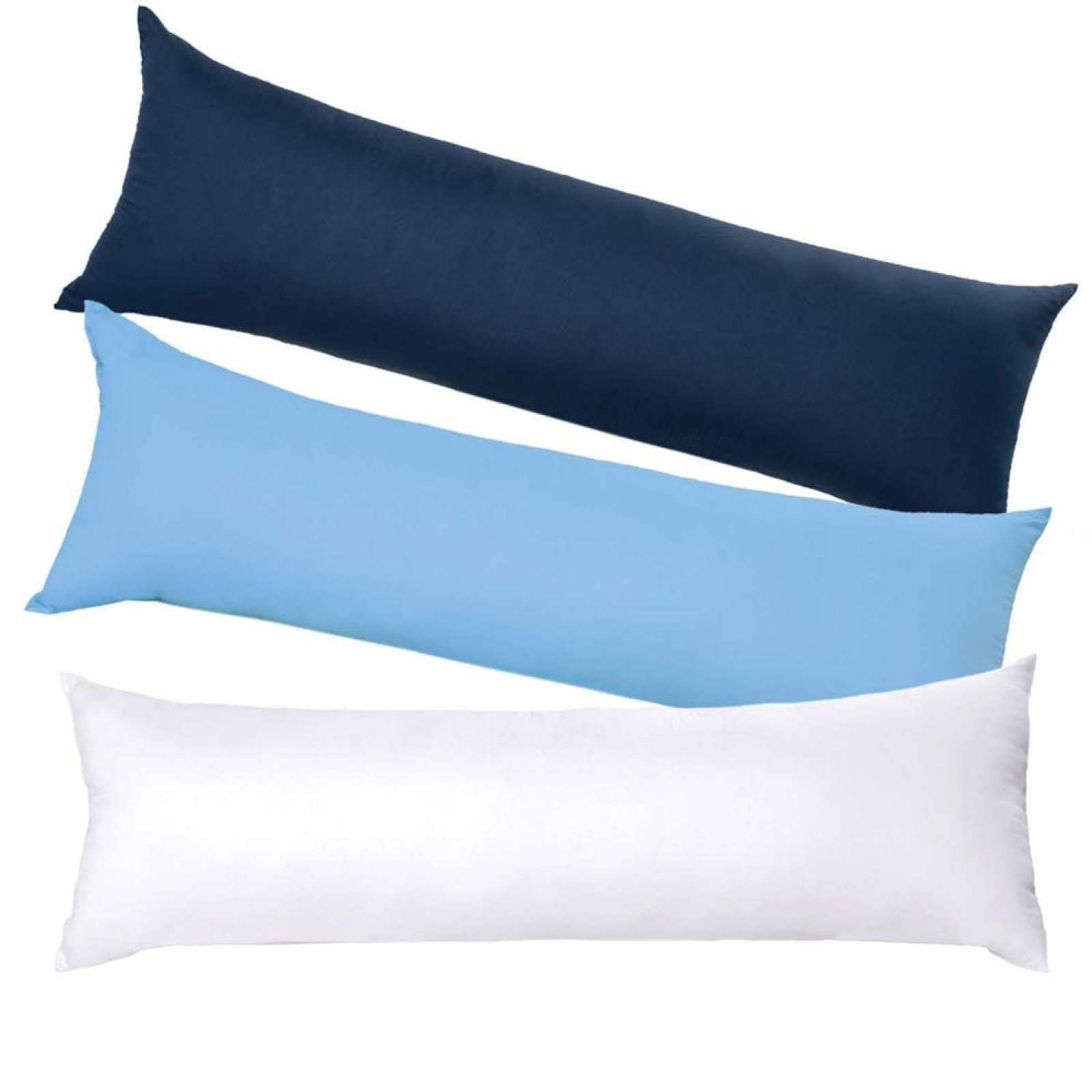Almohada Abrazable Cuerpo Completo | 3 Fundas Incluidas | Azul, Blanca y Marino