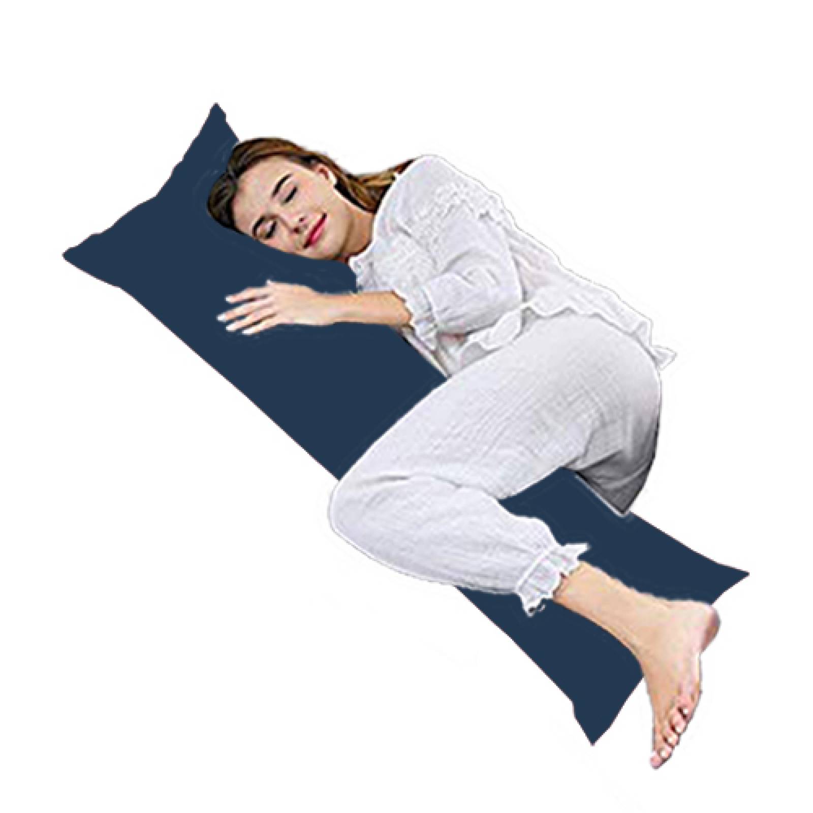 Almohada Abrazable Cuerpo Completo | 3 Fundas Incluidas | Azul, Blanca y Marino