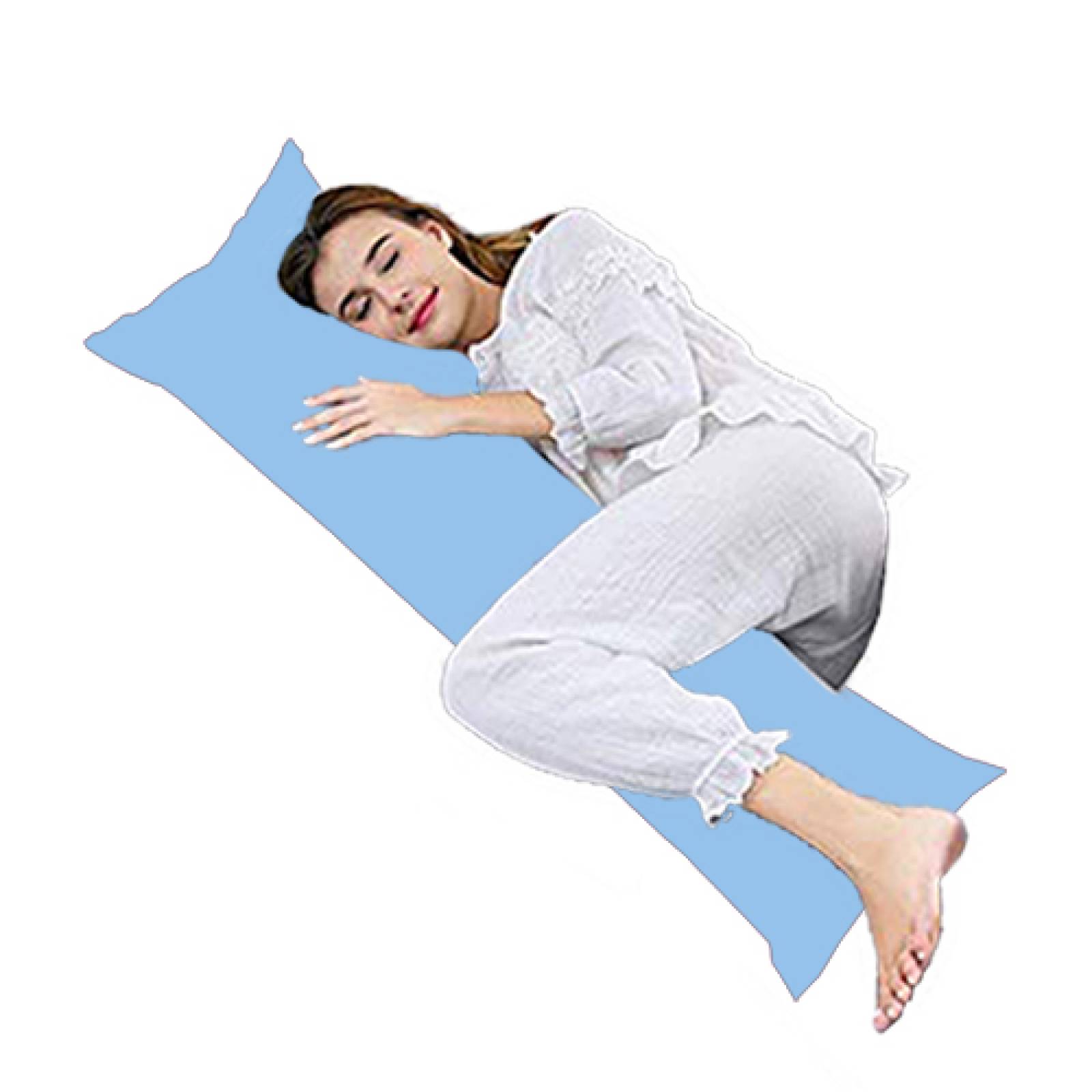Almohada Abrazable Cuerpo Completo | 3 Fundas Incluidas | Azul, Blanca y Marino