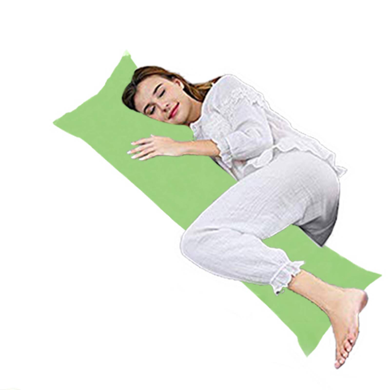 Almohada Abrazable Cuerpo Completo | 3 Fundas Incluidas | Verde, Naranja y Blanca