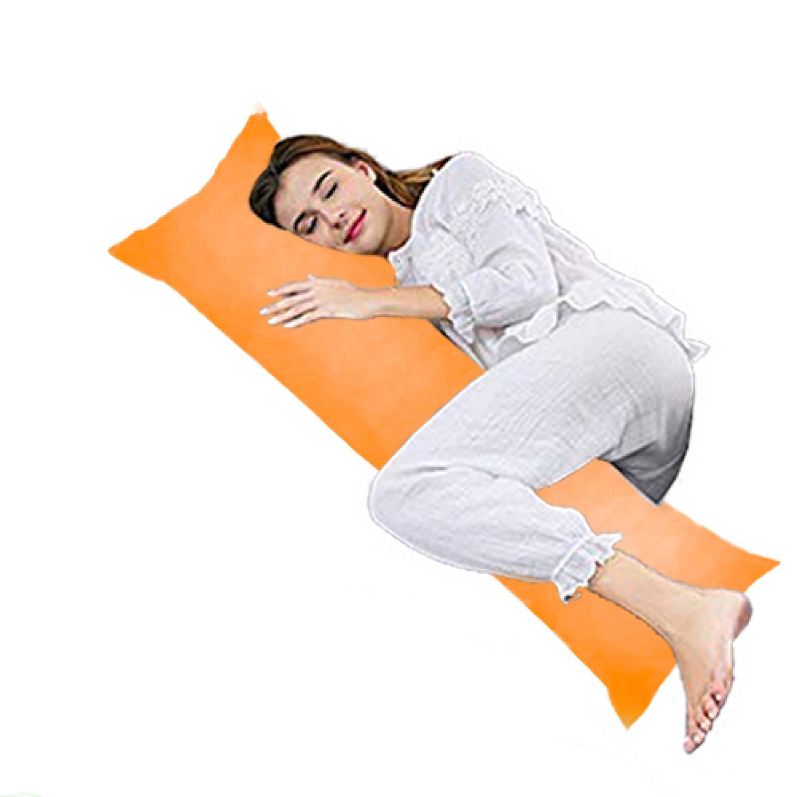 Almohada Abrazable Cuerpo Completo | 3 Fundas Incluidas | Verde, Naranja y Blanca