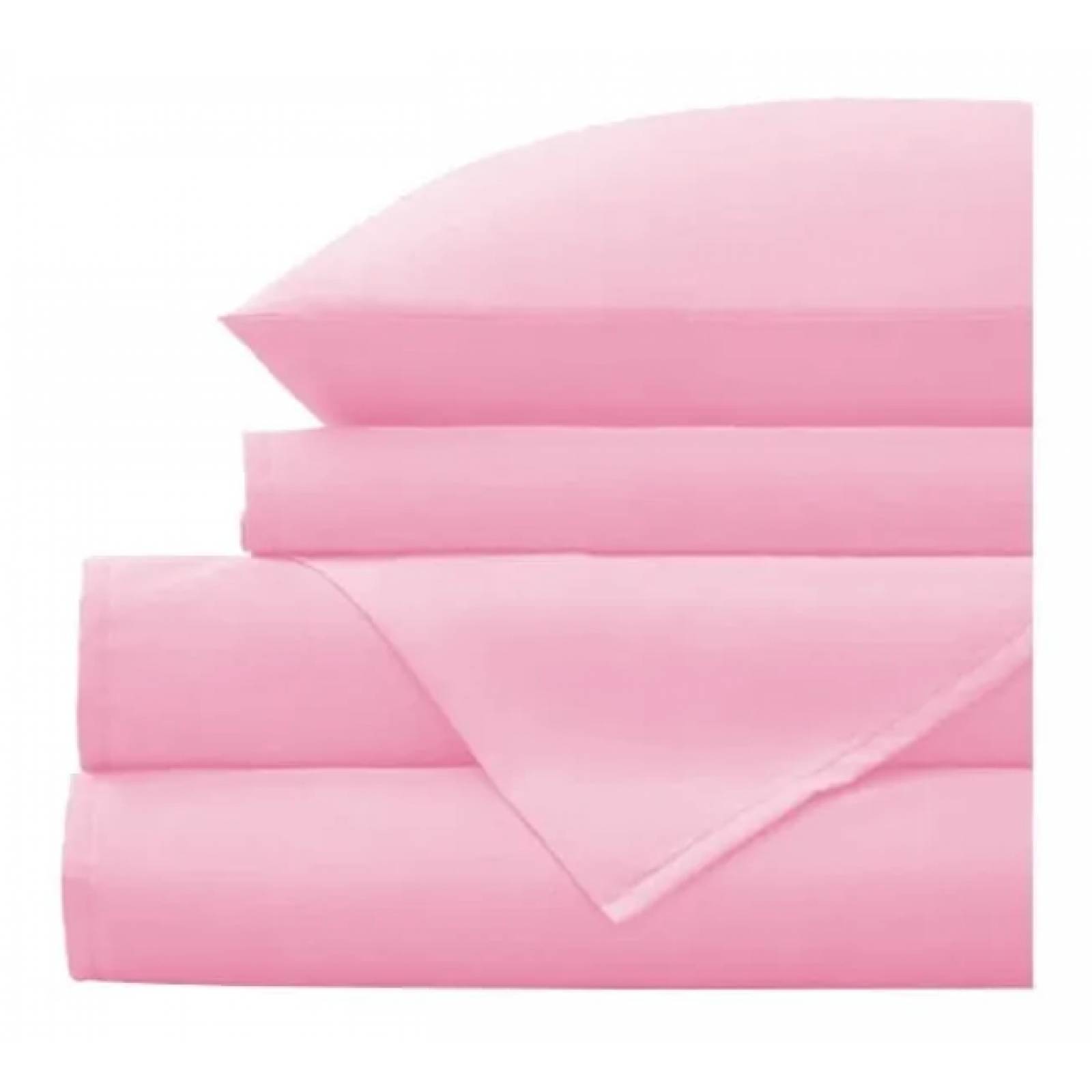 Juego De Sábanas Individuales, Durables Y De Uso Rudo | Color Rosa Pastel