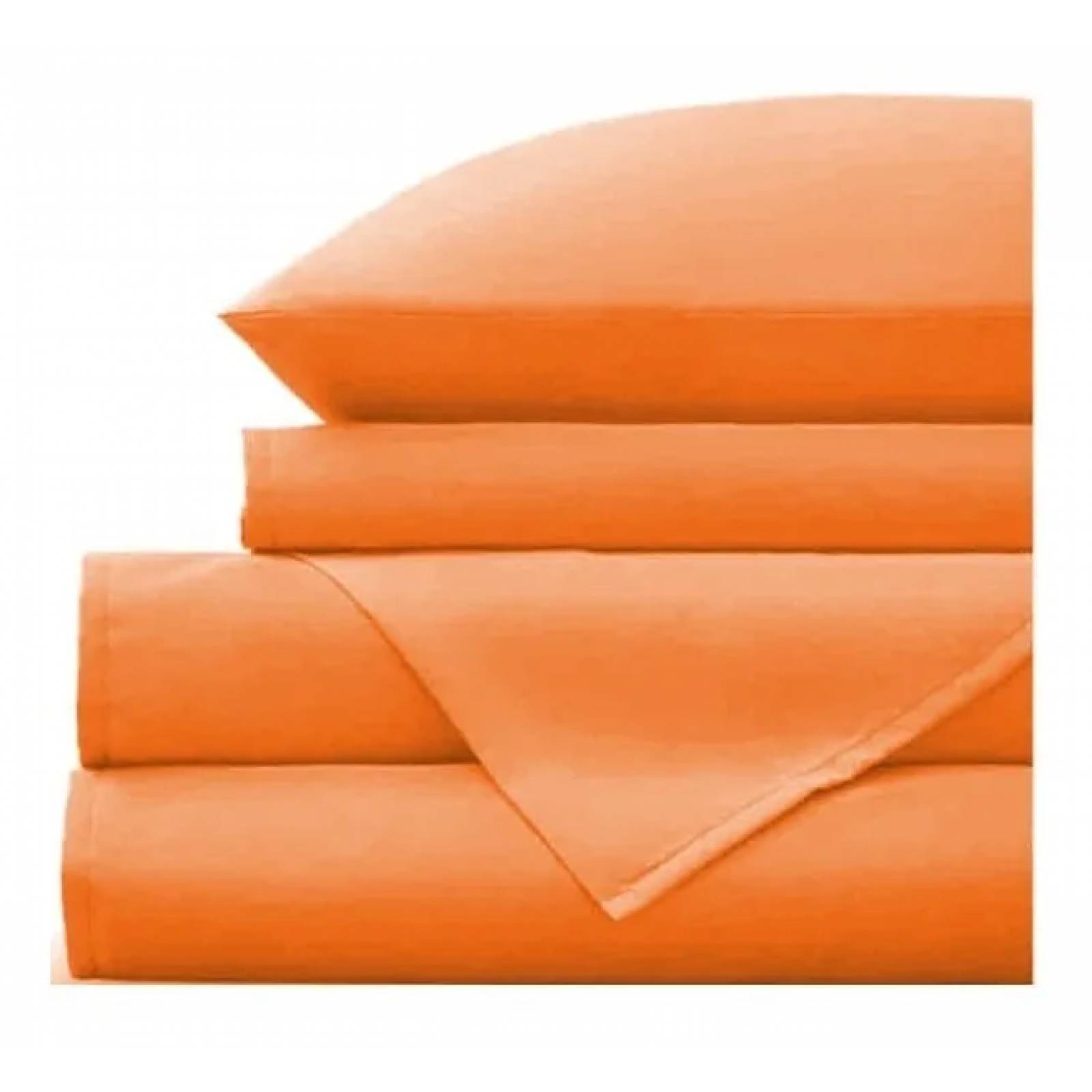 Juego De Sábanas Matrimoniales, Durables Y De Uso Rudo | Color Naranja
