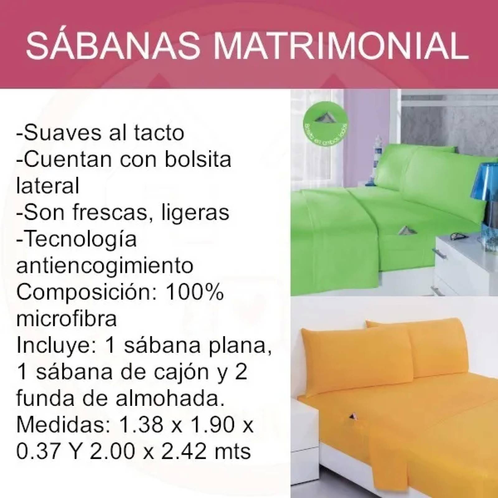 Juego De Sábanas Matrimoniales, Durables Y De Uso Rudo | Color Mostaza