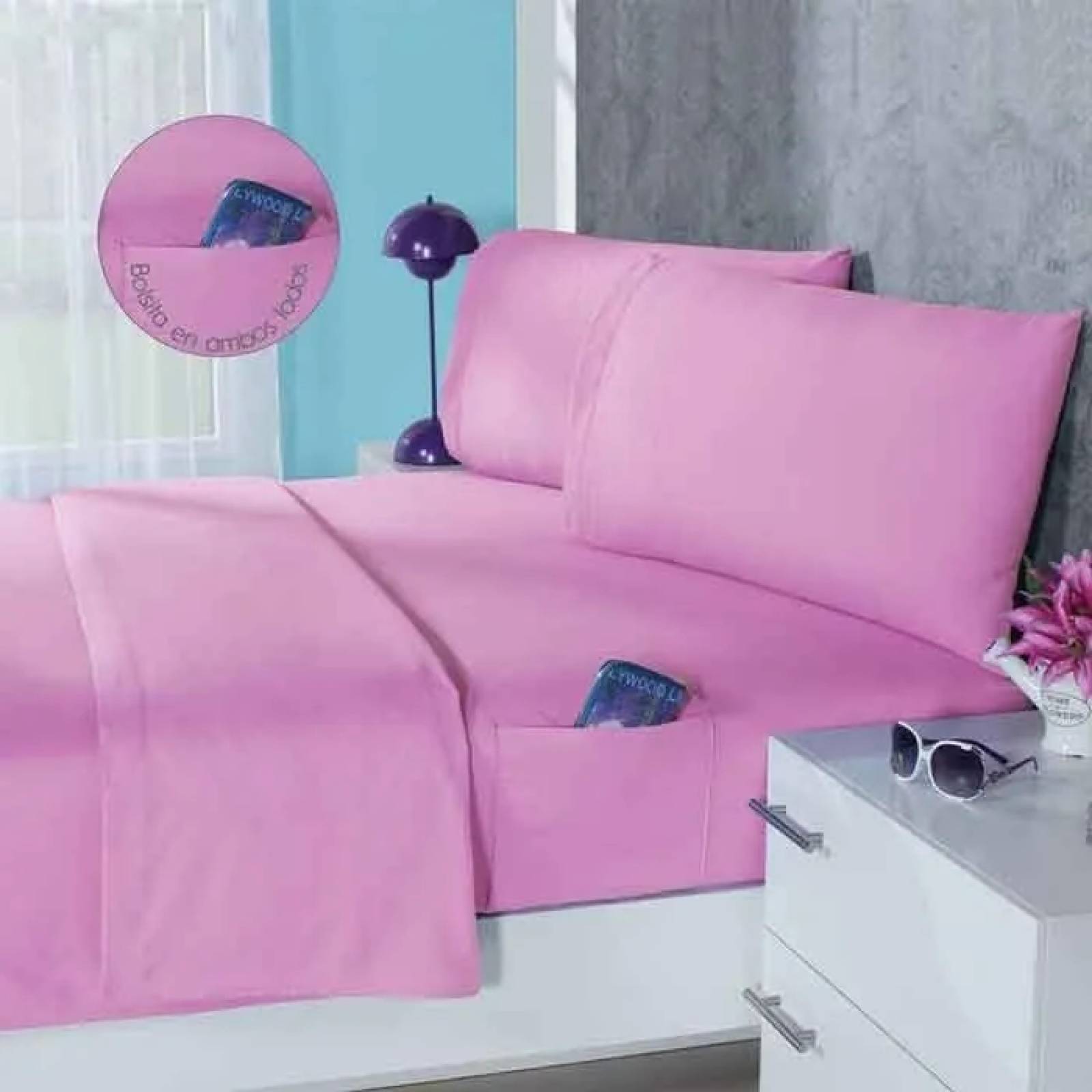 Juego De Sábanas Matrimoniales, Durables Y De Uso Rudo | Color Lila