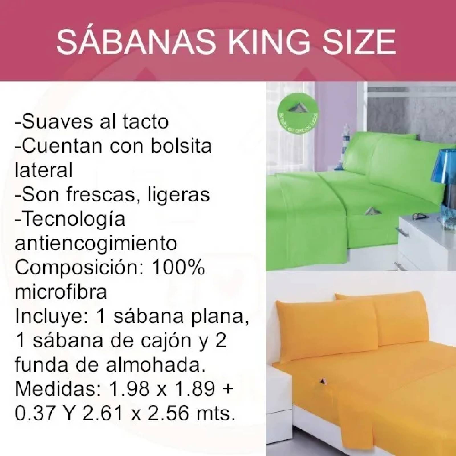 Juego De Sábanas King Size, Durables Y De Uso Rudo | Color Vino