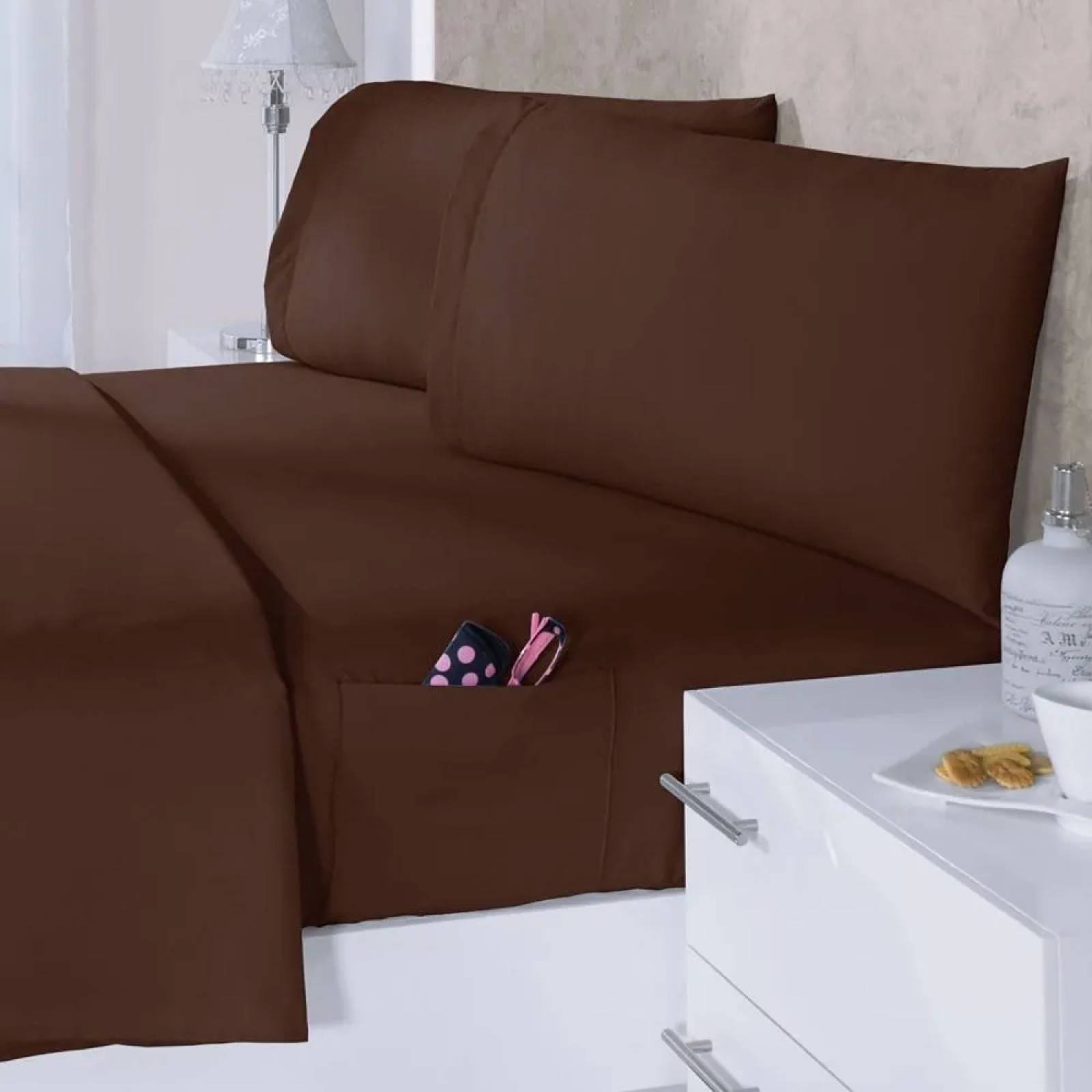 Juego De Sábanas King Size, Durables Y De Uso Rudo | Color Café