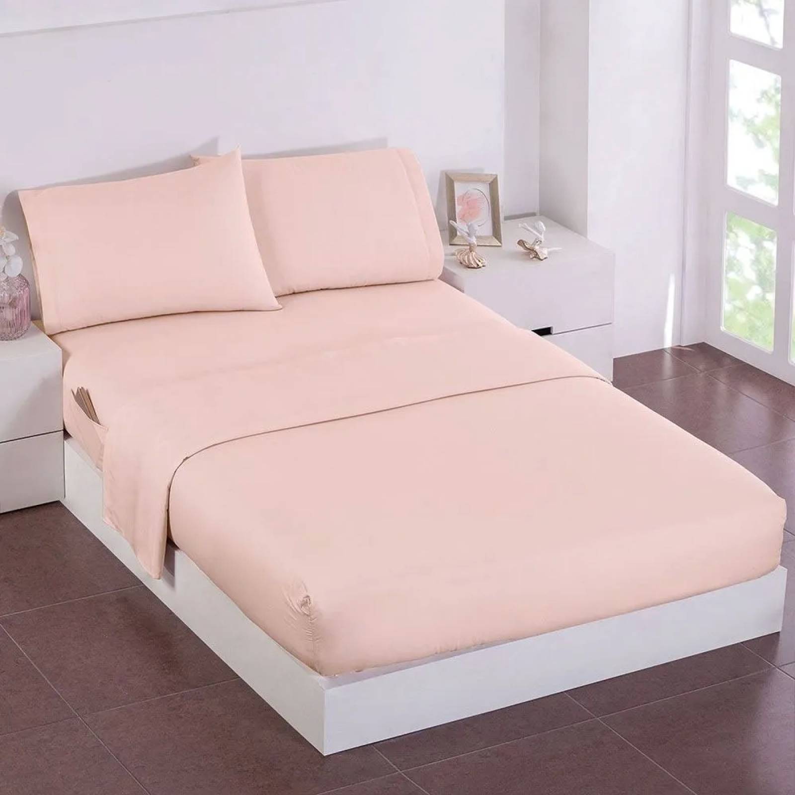 Juego De Sábanas King Size, Durables Y De Uso Rudo | Color Palo de Rosa