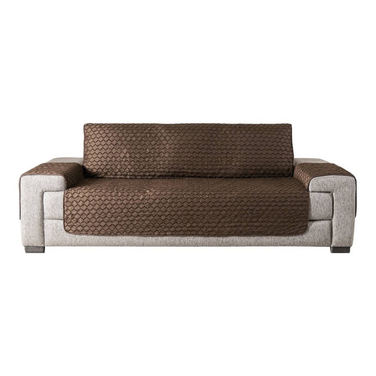 Funda para sillón grande cafe - cobre | Protector para sala grande: doble vista, repelente | Forro para sillón 3 plazas