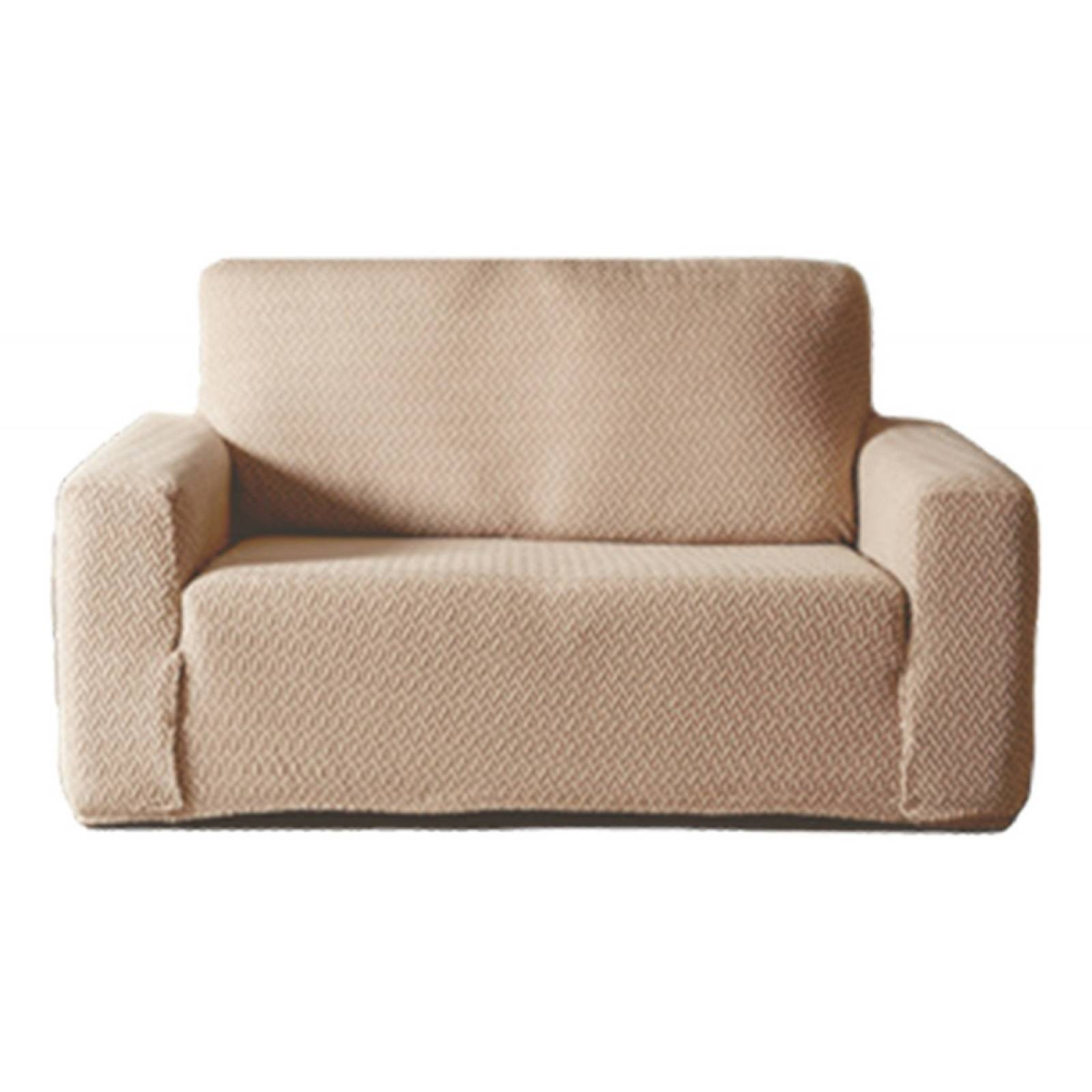 Elástica funda para sillón mediano beige | Protector para sala loveseat | Forro para sillón 2 plazas