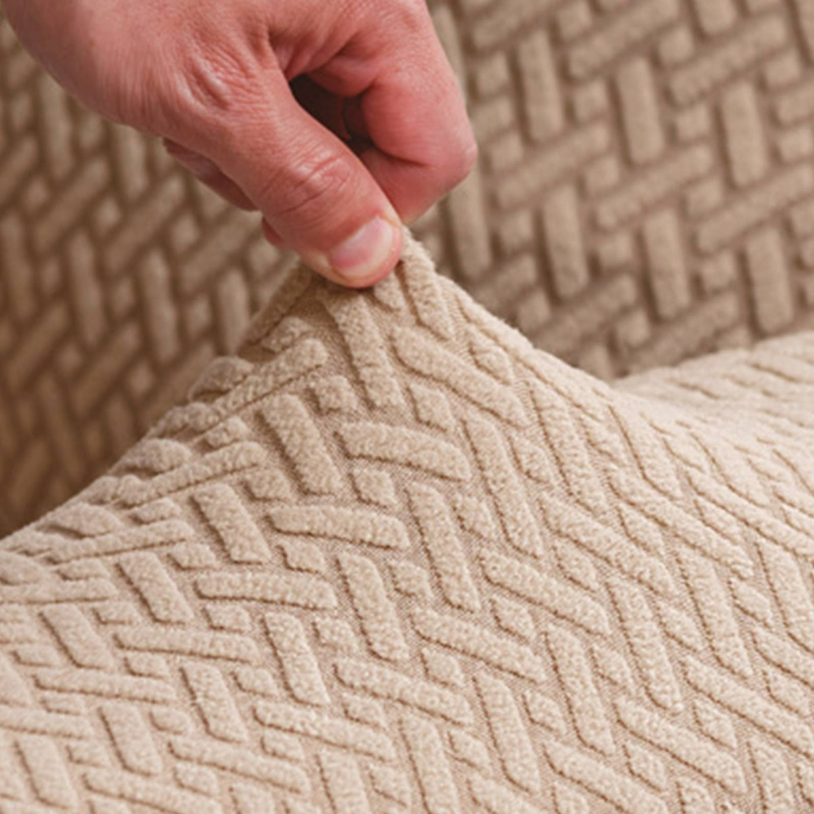 Elástica funda para sillón mediano beige | Protector para sala loveseat | Forro para sillón 2 plazas