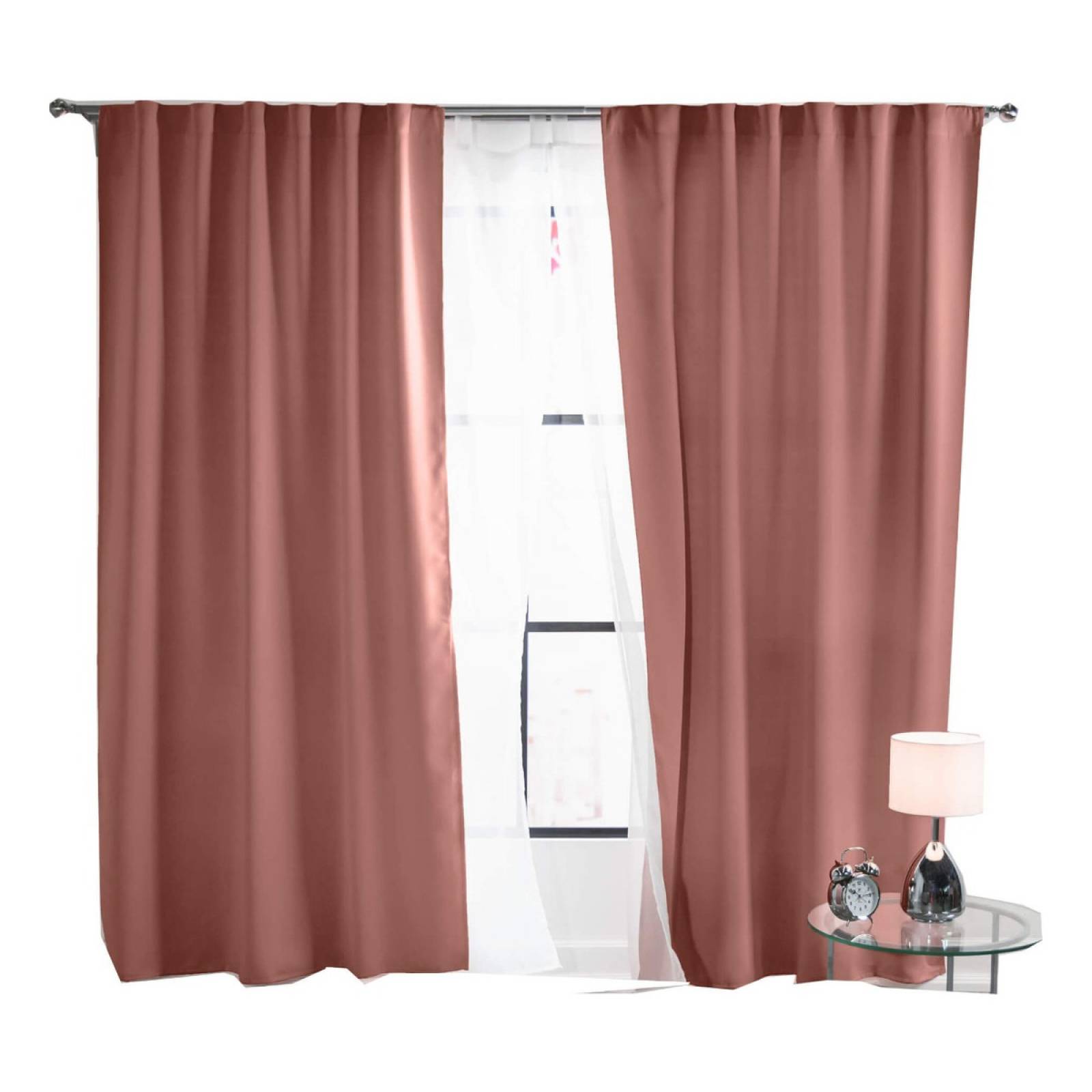 Cortinas Black Out Para Recámara Deep Rose | Bloquean la luz y el frío