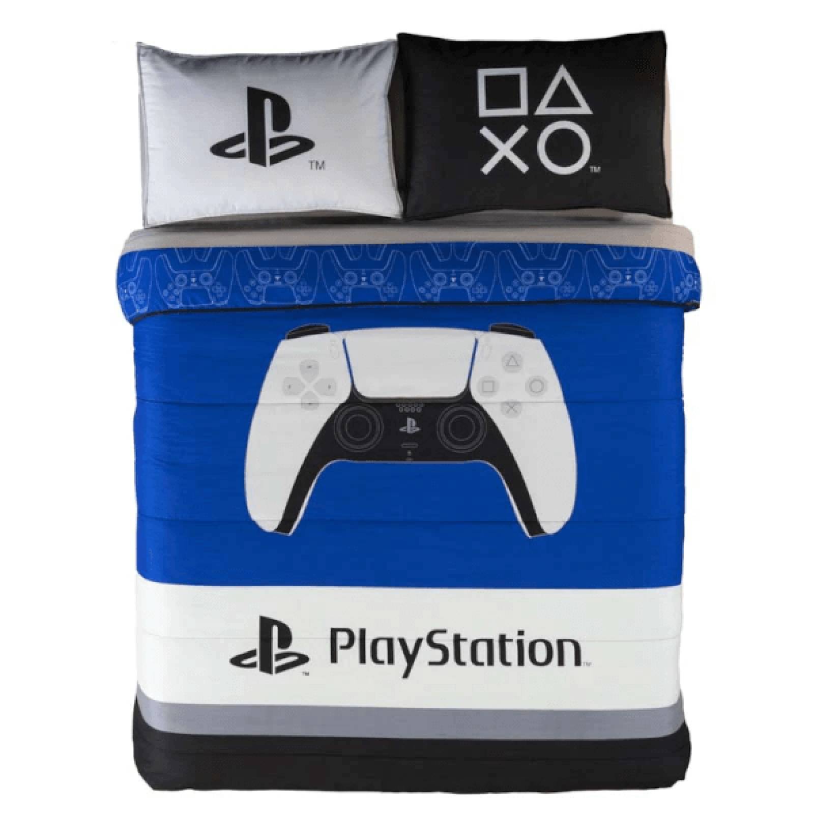 Edredón matrimonial PS5 playstation, gamer c/ funda