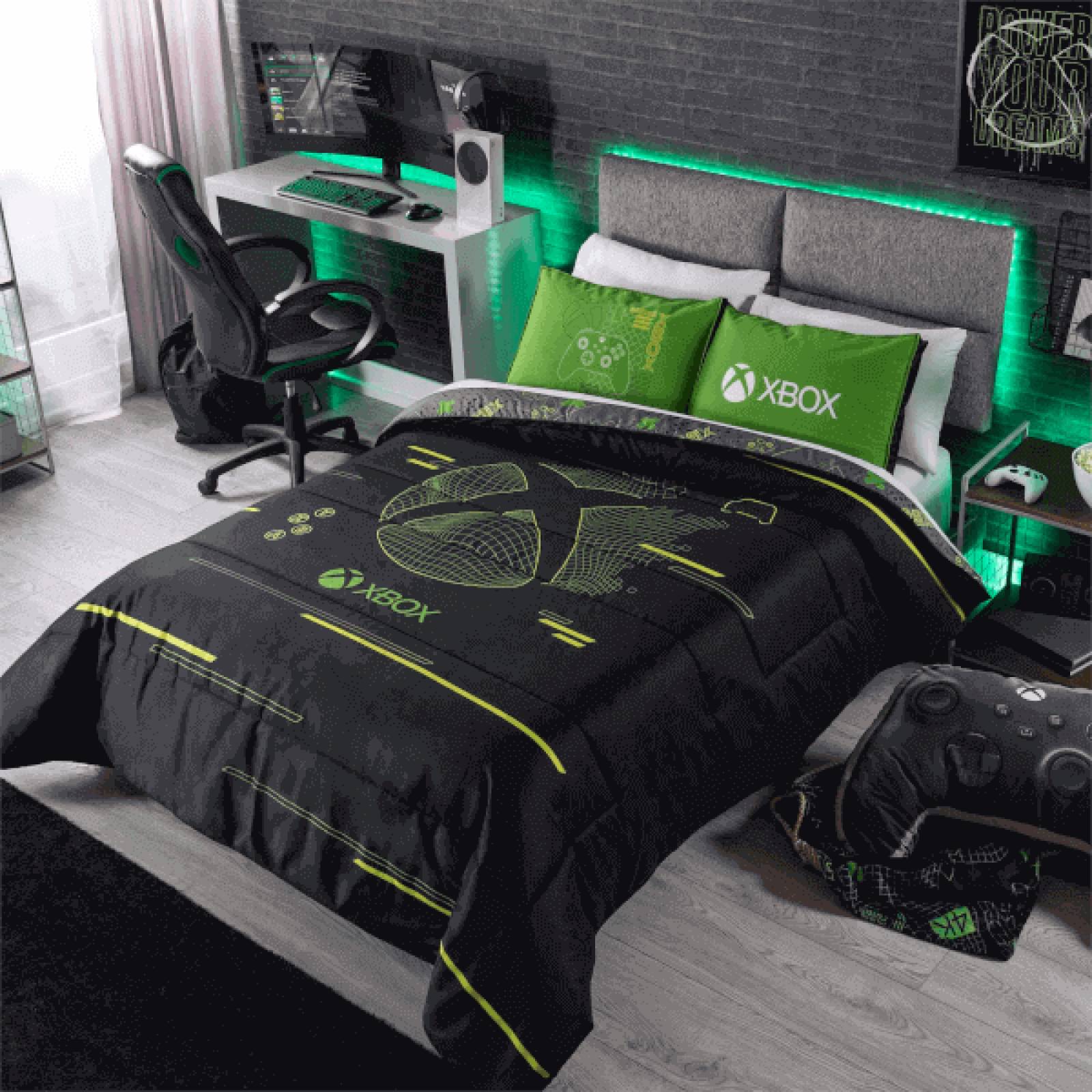 Edredon individual xbox, gamer, videojuegos c/ funda