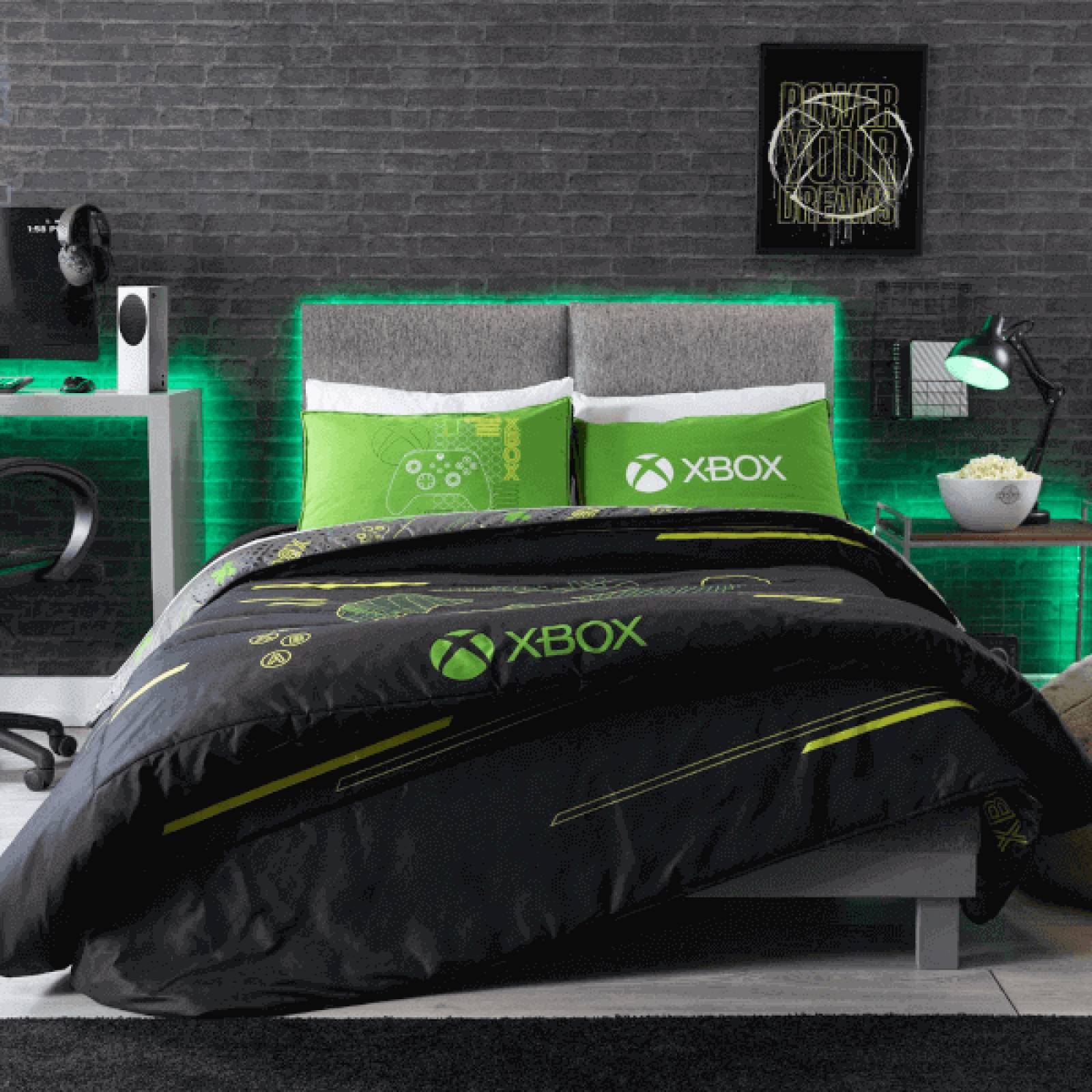 Edredon matrimonial xbox, gamer, videojuegos c/ funda