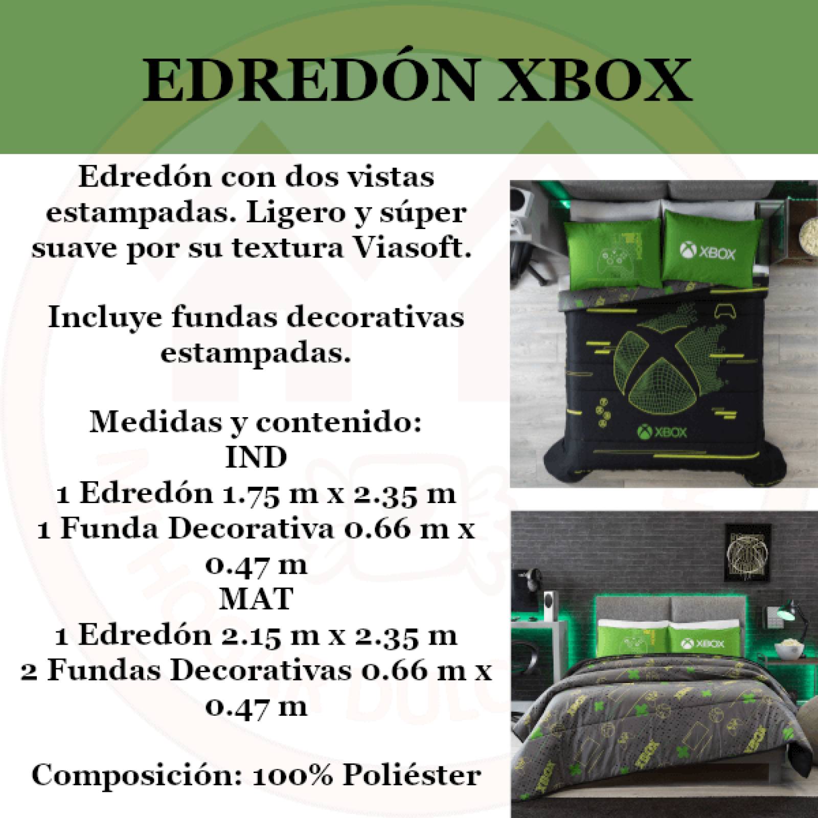 Edredon matrimonial xbox, gamer, videojuegos c/ funda