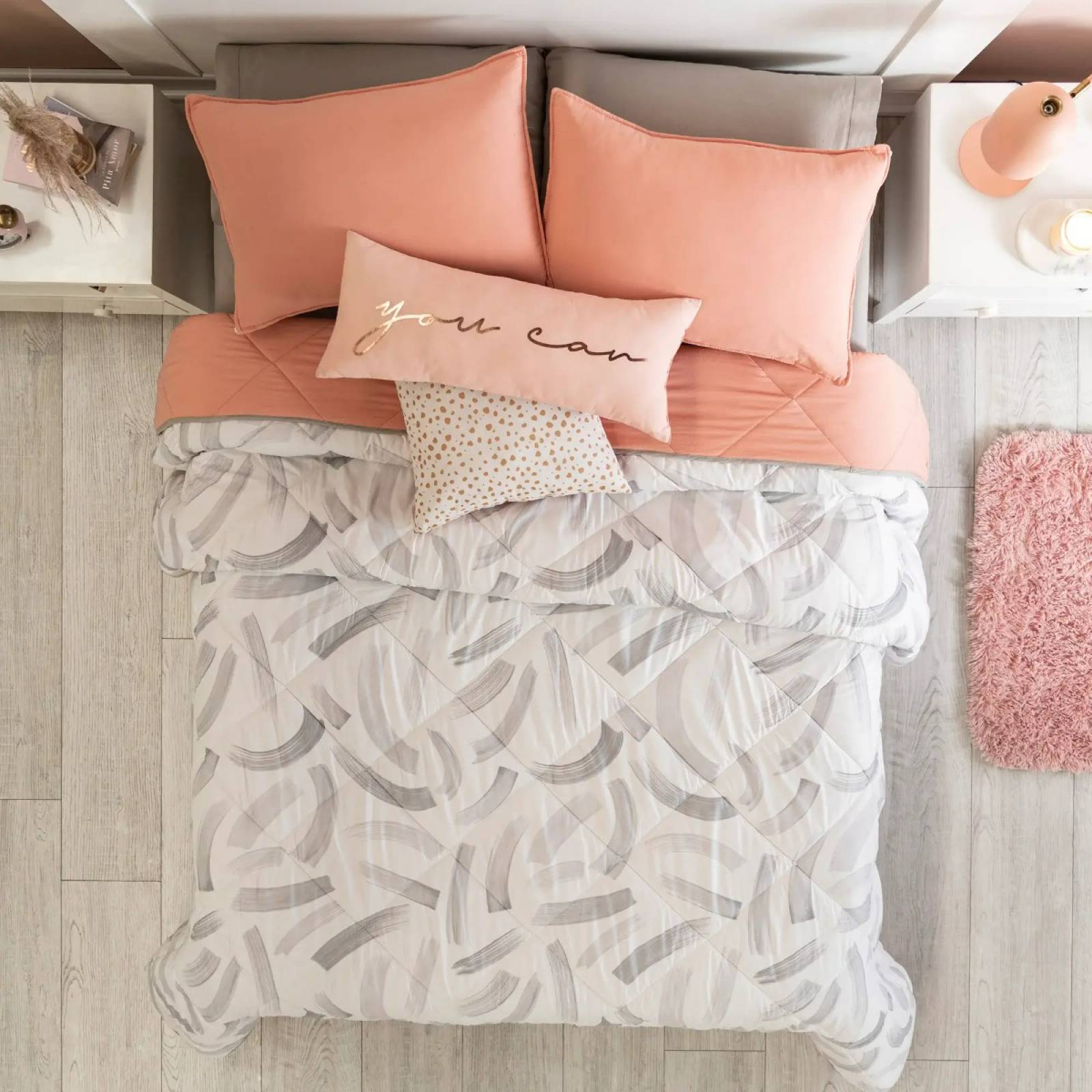 Edredón queen size para niñas doble vista c/ funda y cojin