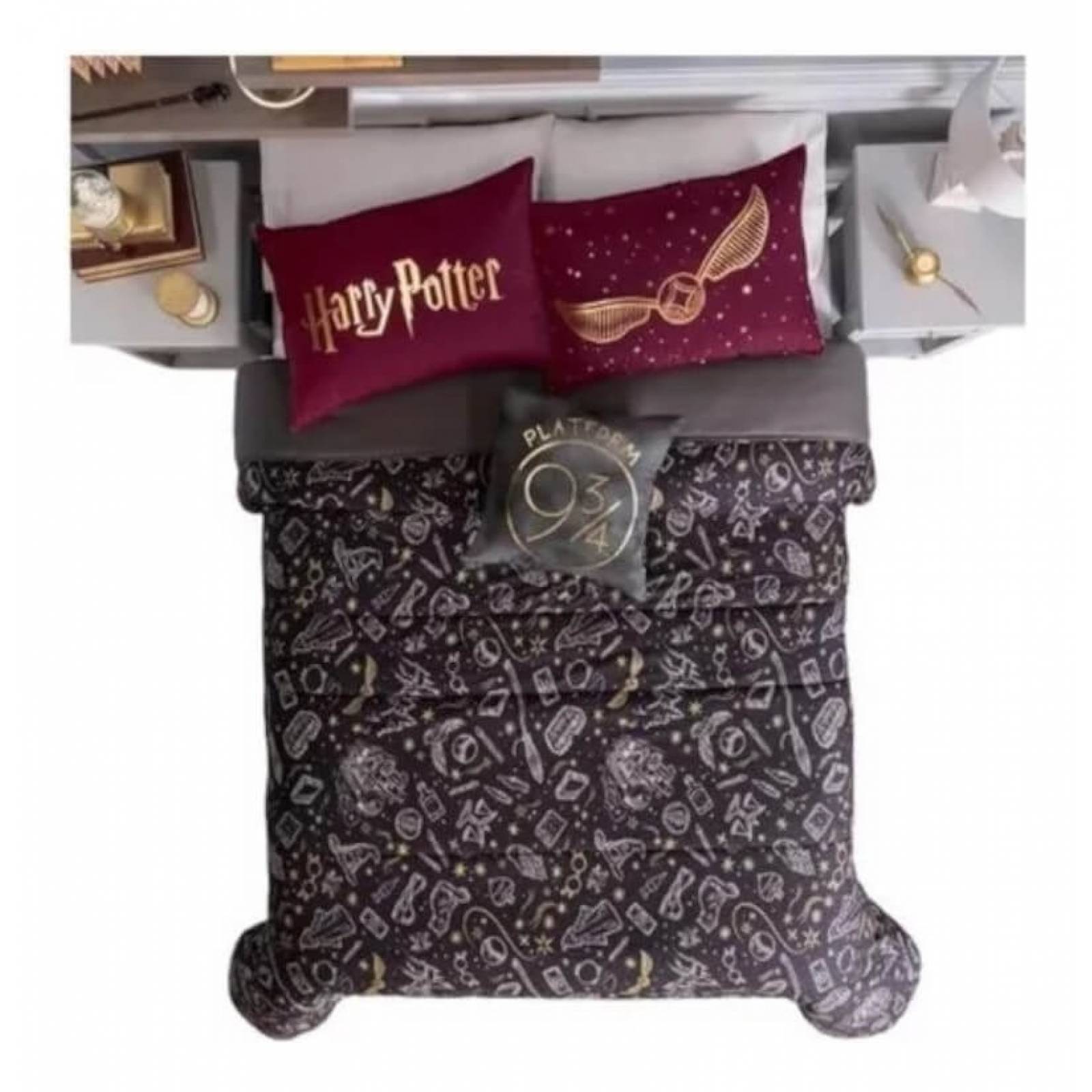 Edredón Harry Potter matrimonial con fundas y cojines