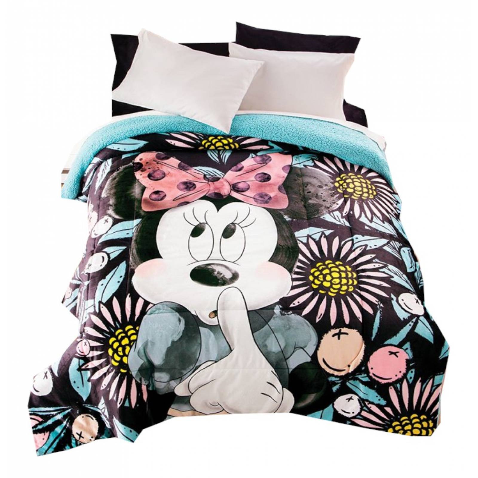Edredon aborregado Matrimonial. Cobertor ninas Disney Mimi