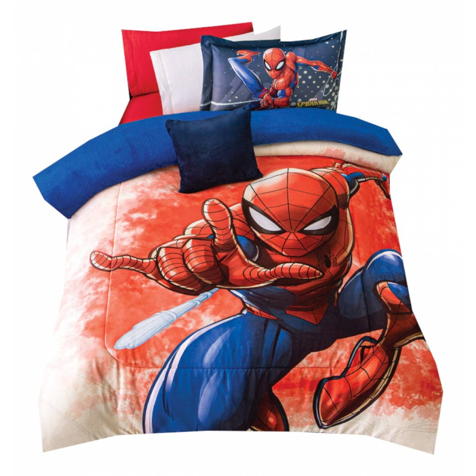 Edredon aborregado Individual ninos  Marvel Spiderman