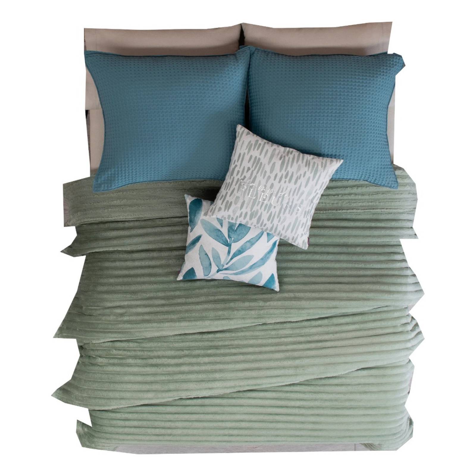 Frazada ligero verde con relieve