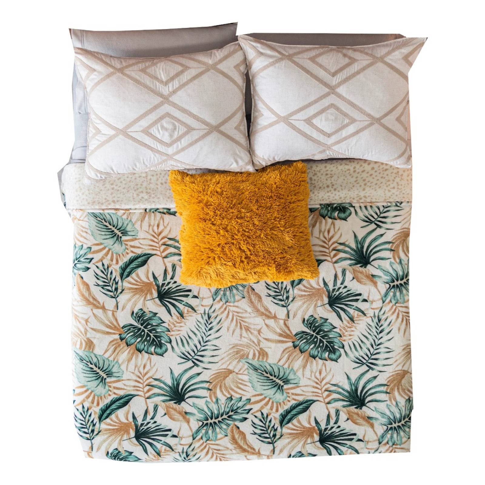 Cobertor individual doble vista crema. Cobija ligera