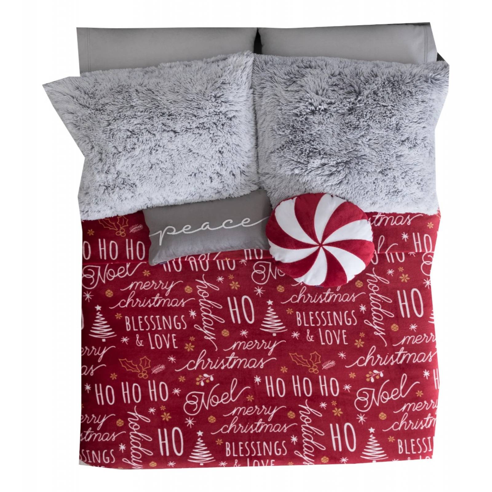 Cobija matrimonial navidena roja. Cobertor ligero