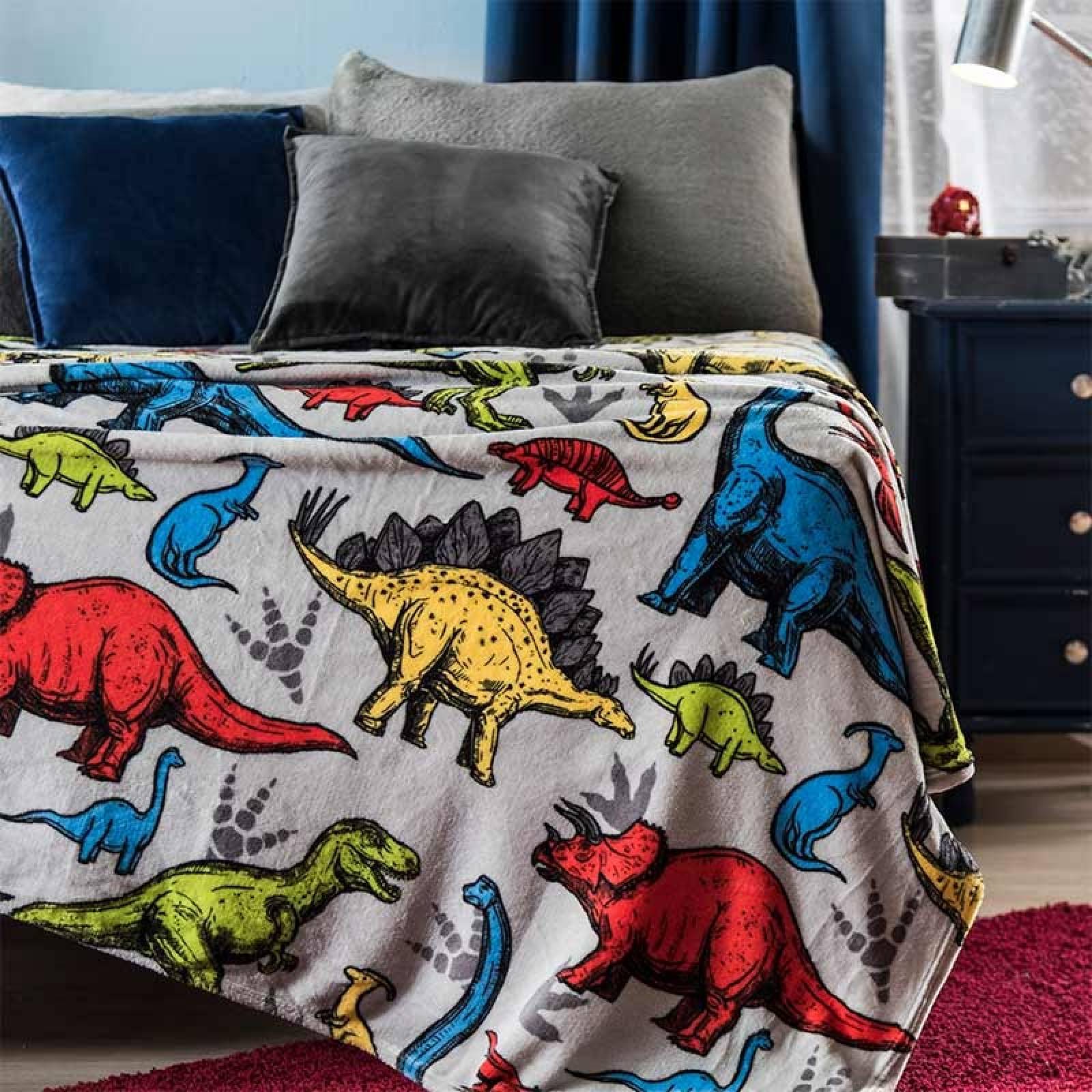Cobija individual dinosaurios. Cobertor ligero