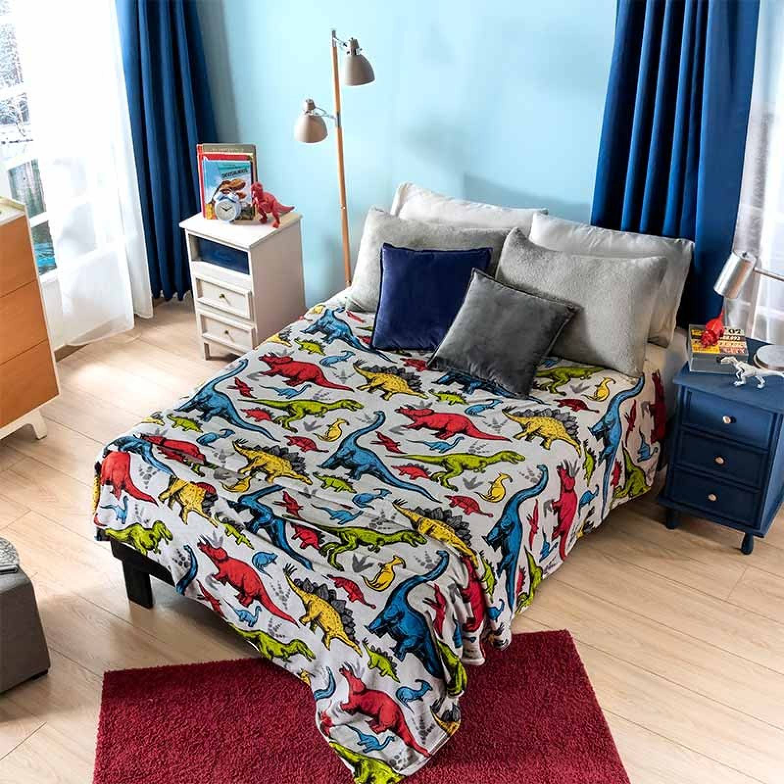Cobija individual dinosaurios. Cobertor ligero