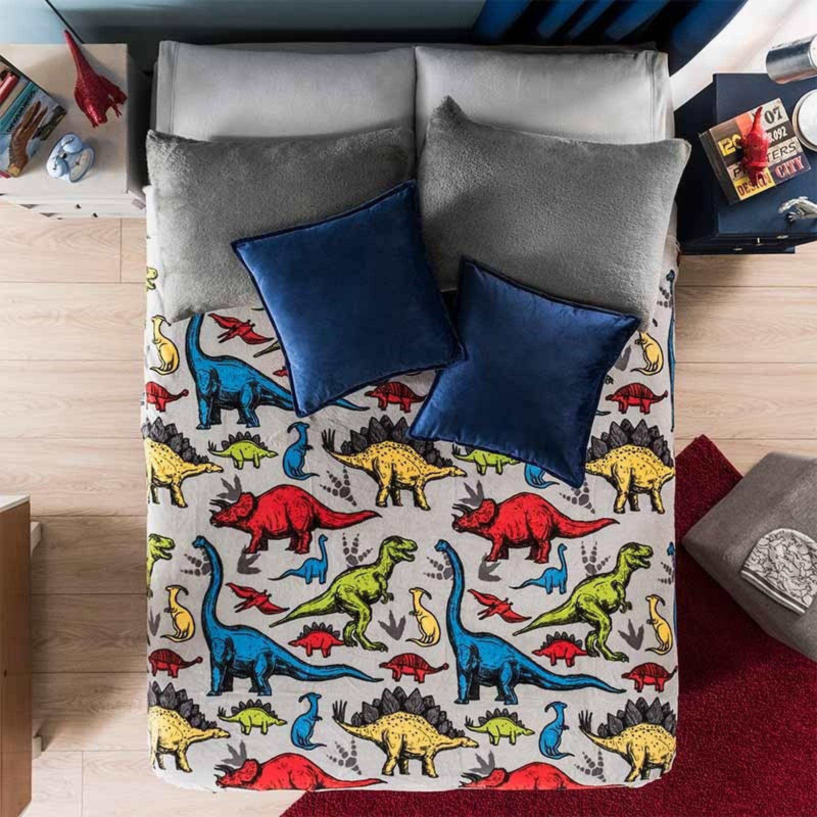 Cobija matrimonial dinosaurios. Cobertor ligero