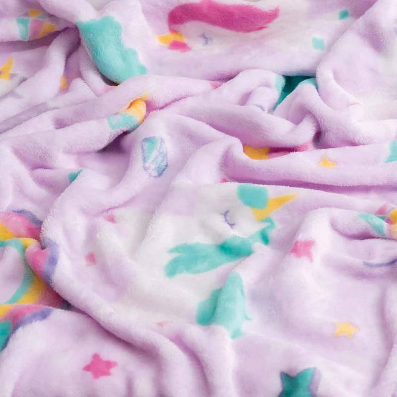 Cobija matrimonial para ninas de unicornios