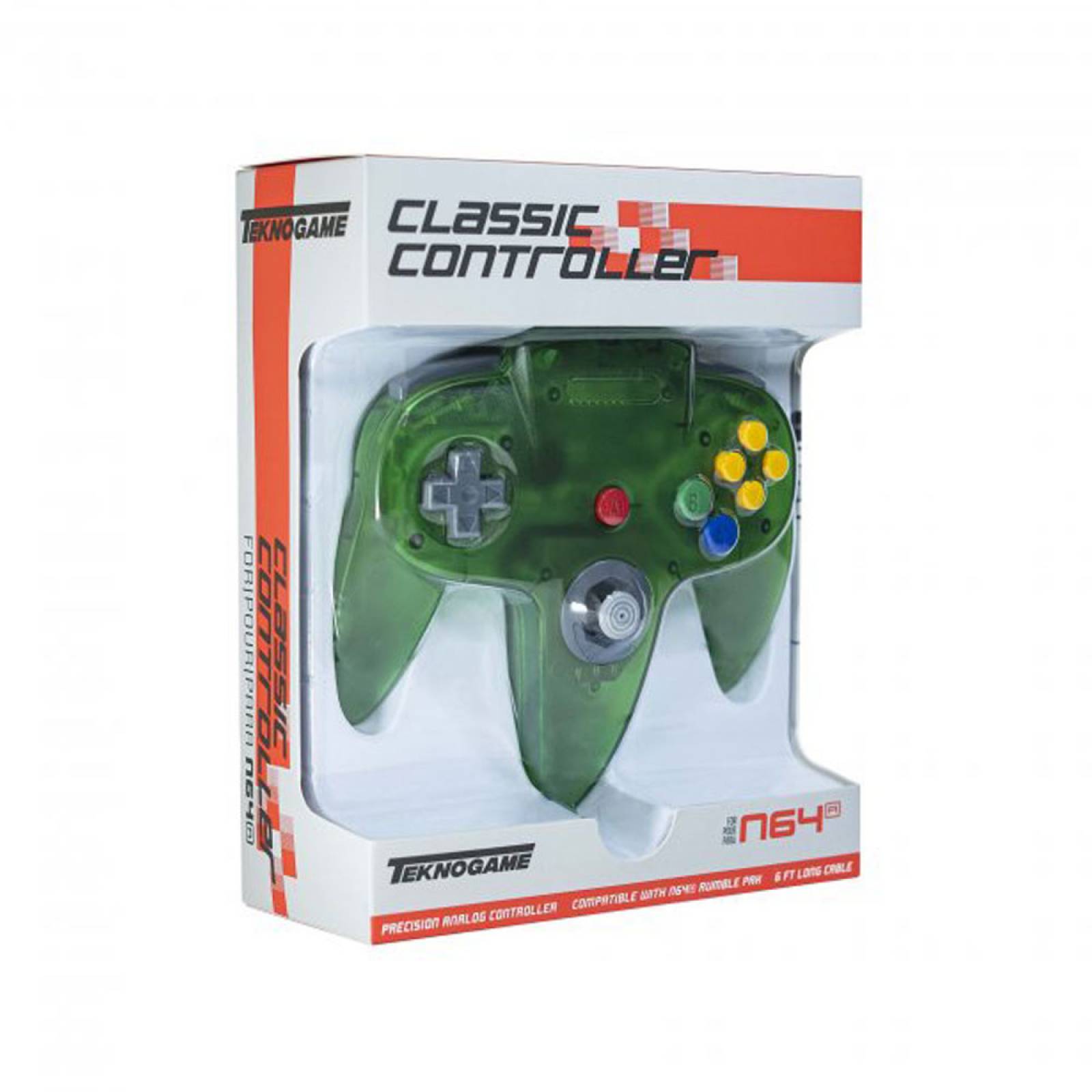 Control para Nintendo 64 N64 Verde transparente Tecknogame
