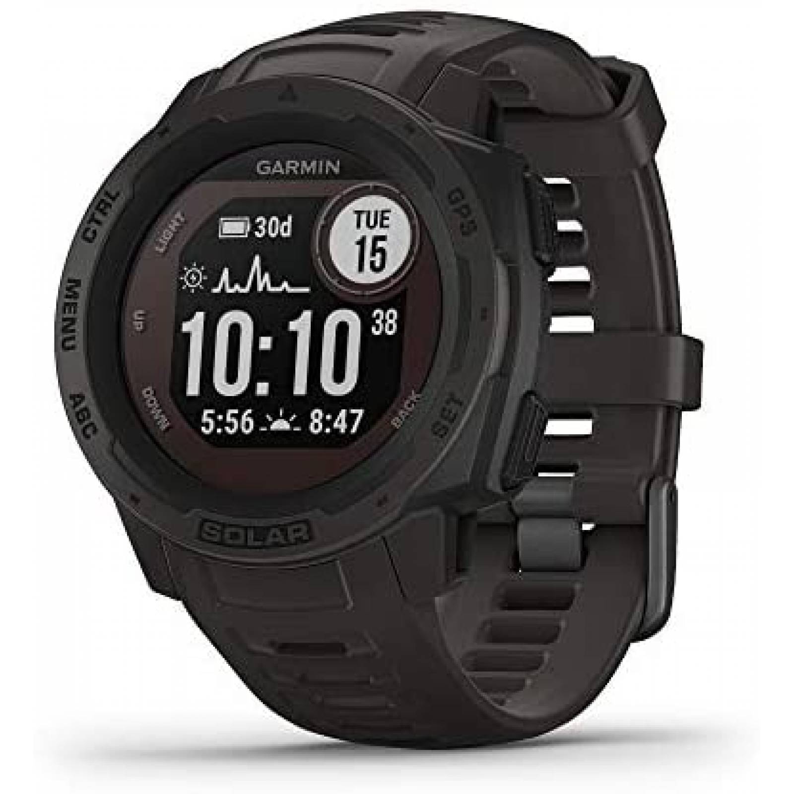 Smartwatch Garmin Instinct Solar GPS Monitoreo -Negro 