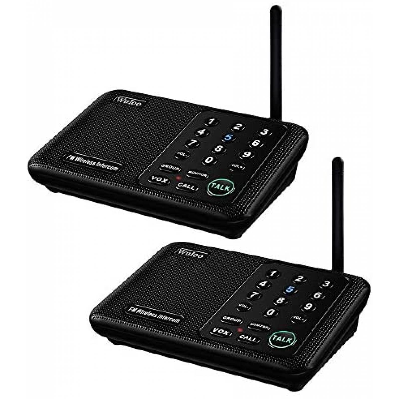 Sistema de intercomunicador Wuloo 2 pzas inalámbrico -negro 