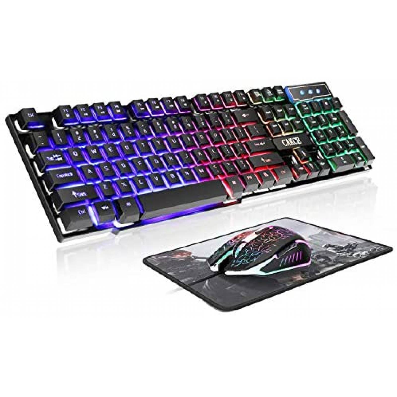Set Teclado y Mouse Cakce Gamer Alámbricos Retroiluminado 
